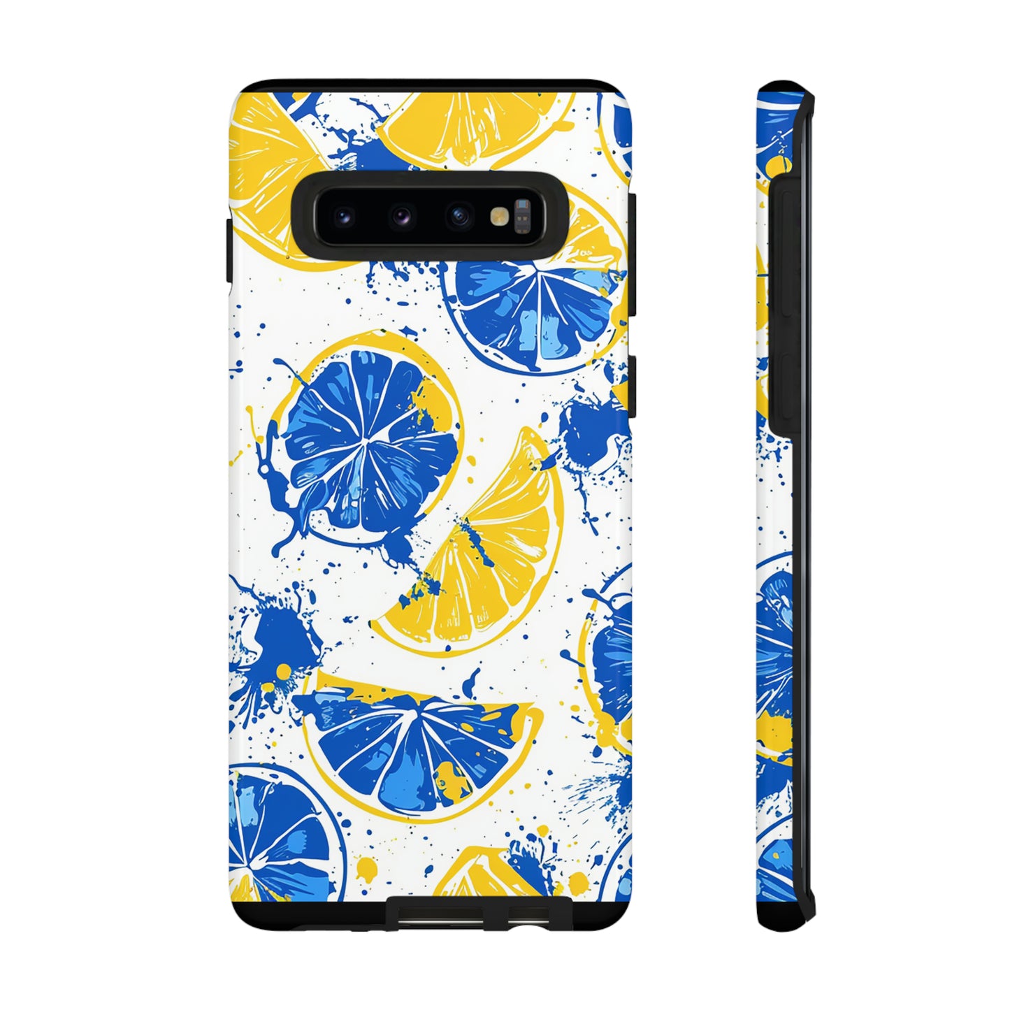 Tough Phone Case Lemon Blue and Yellow