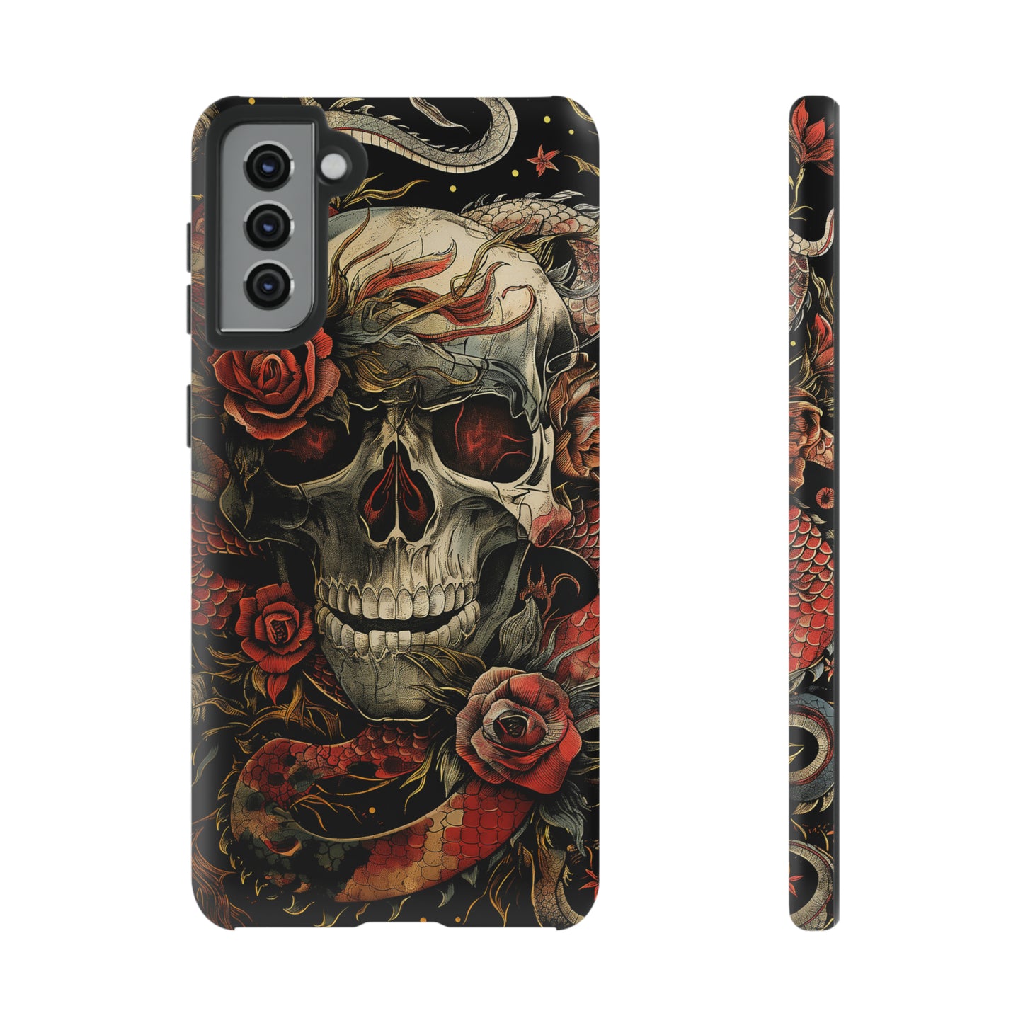 Tough Phone Case Skull and Rose 02