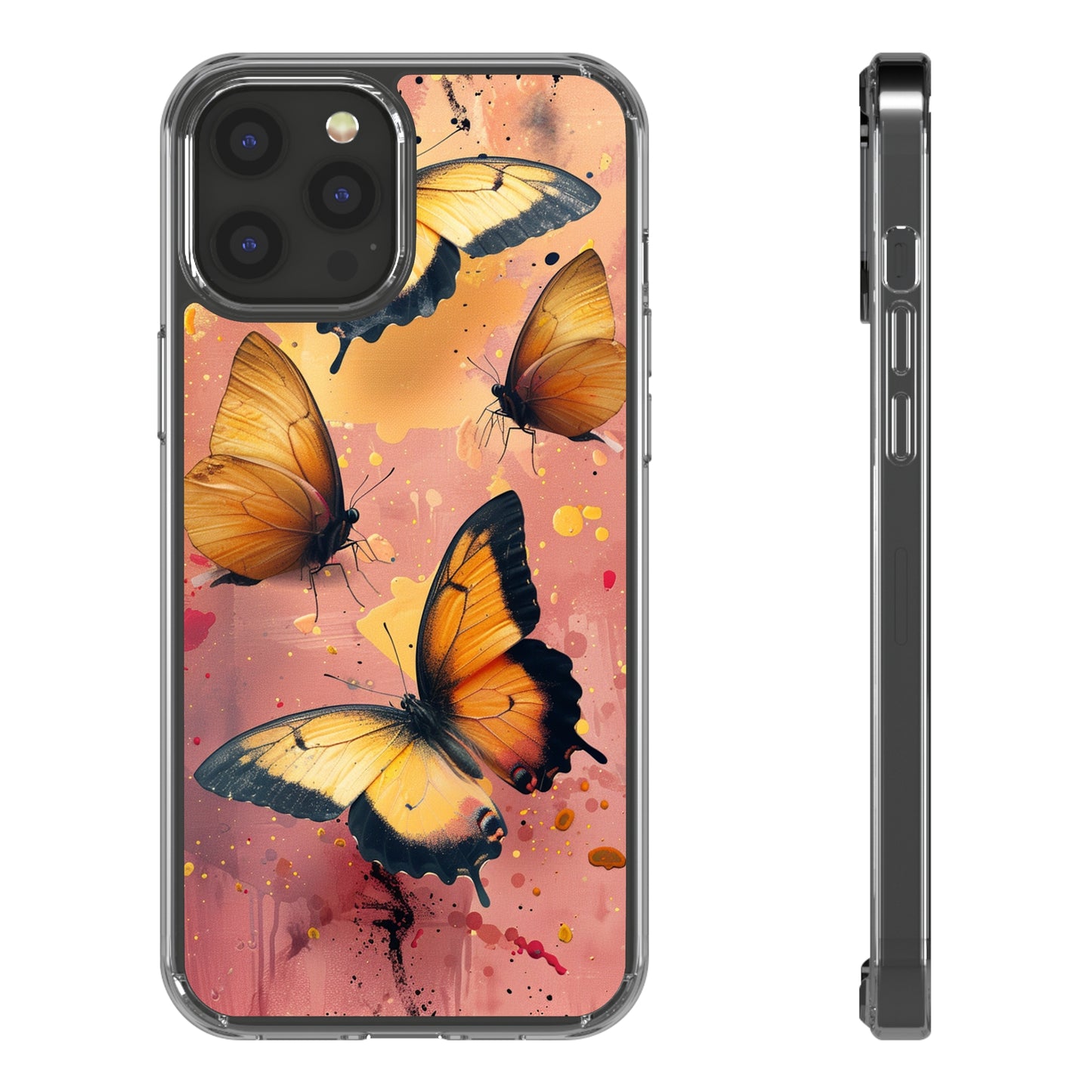 Clear Phone Cases Pink Butterflies