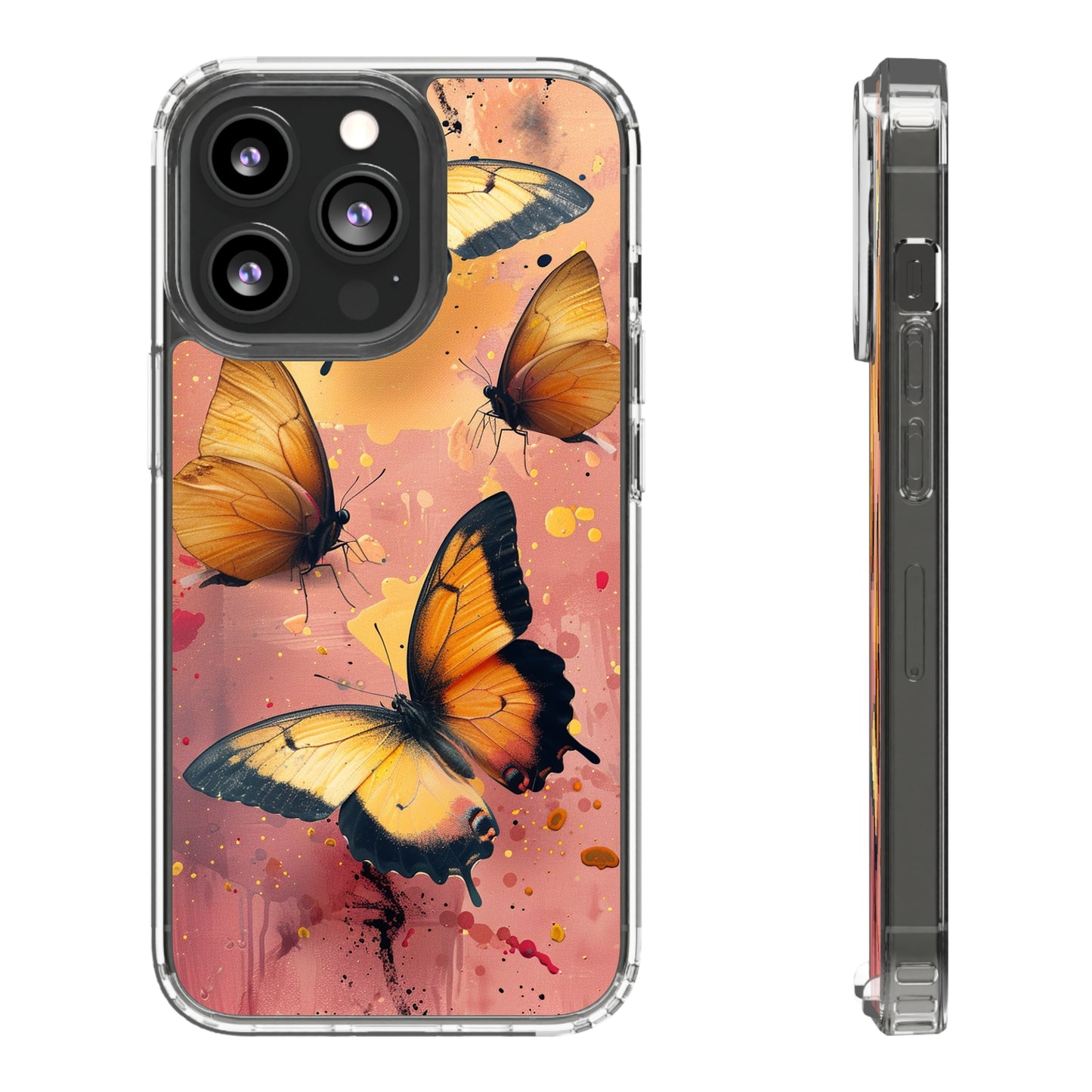 Clear Phone Cases Pink Butterflies