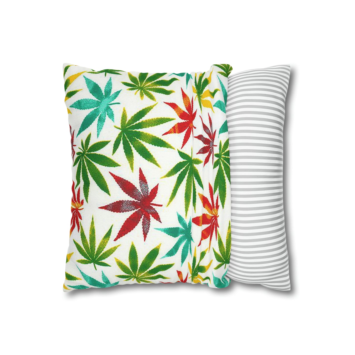 Spun Polyester Square Pillow Cannabis