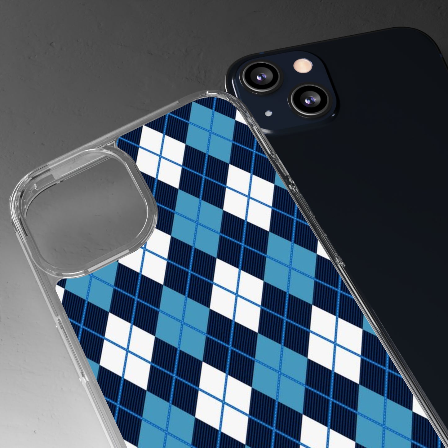 Clear Phone Cases Blue White