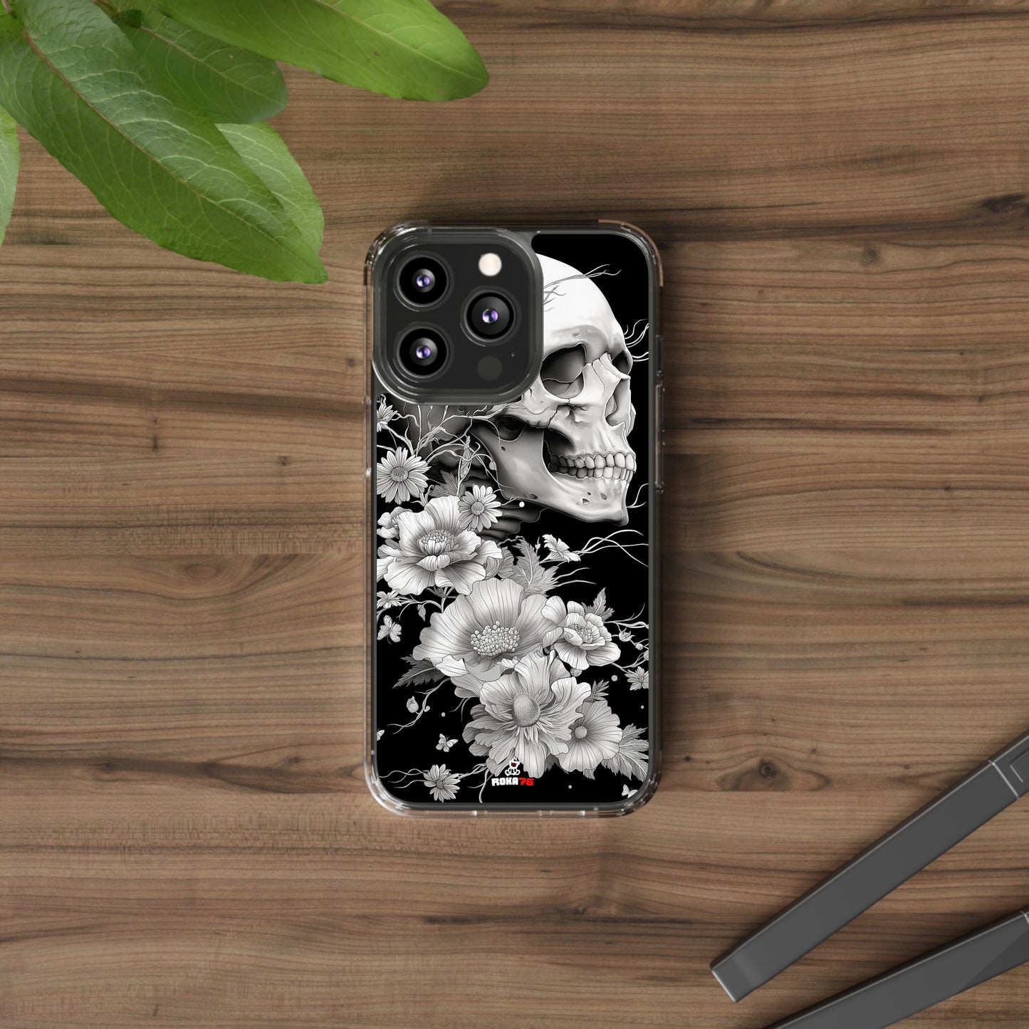 Clear Phone Cases White Skull