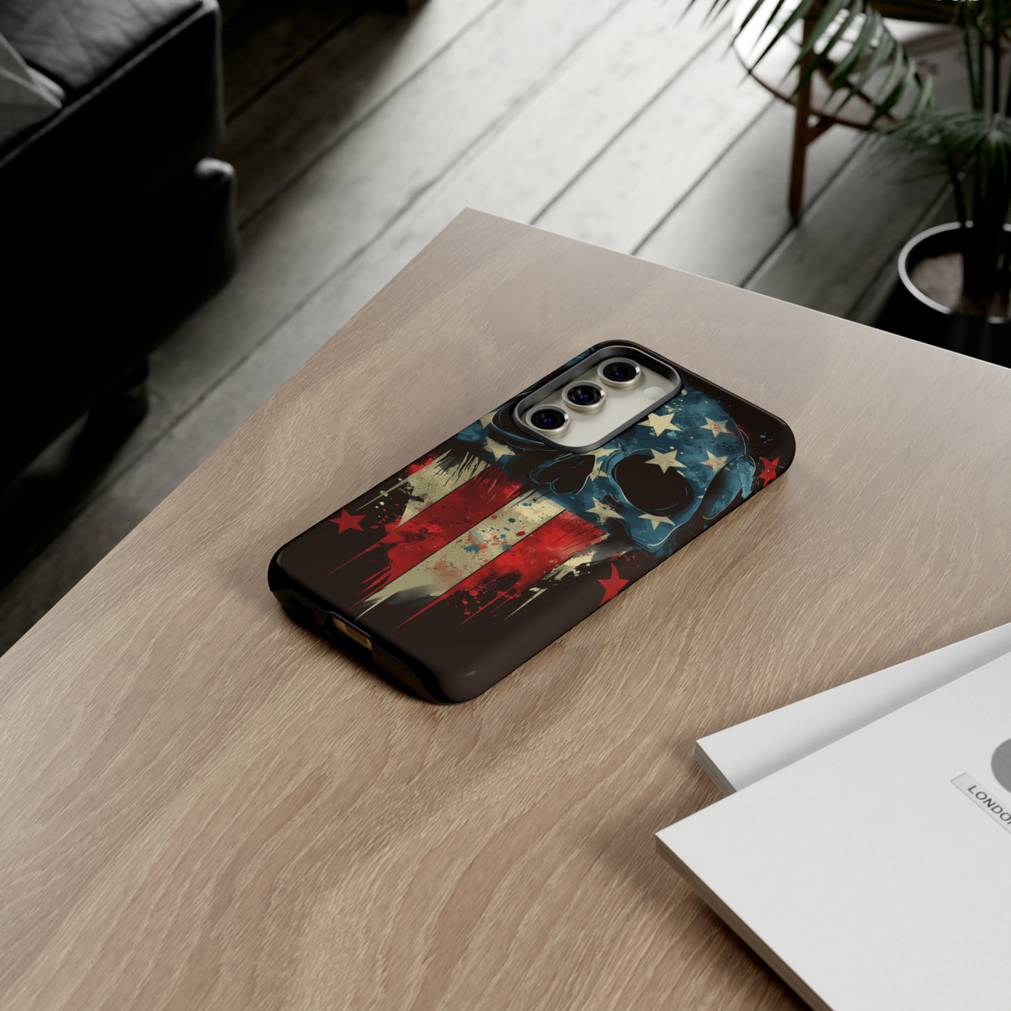 Tough Phone Cases Skull and Flag