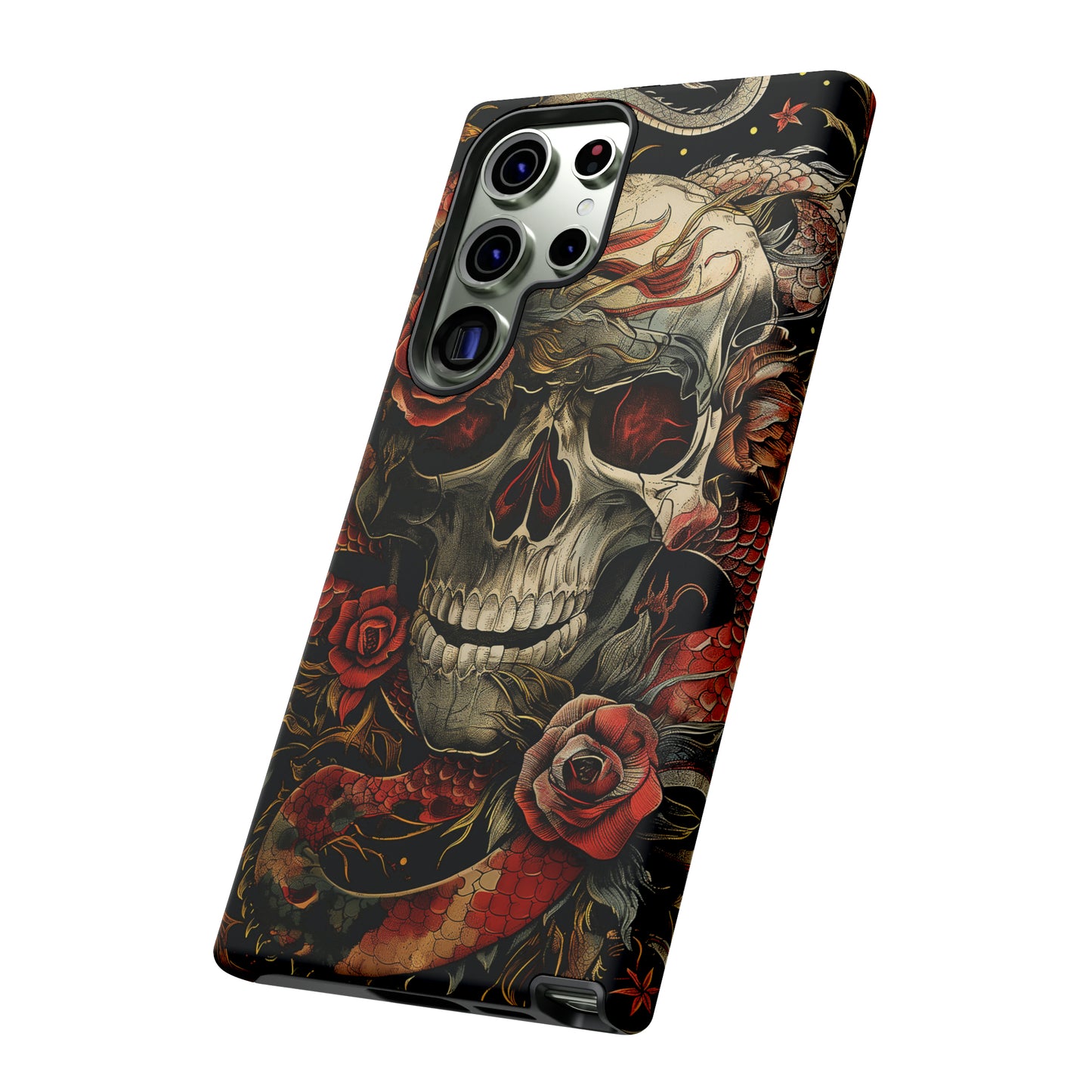 Tough Phone Case Skull and Rose 02