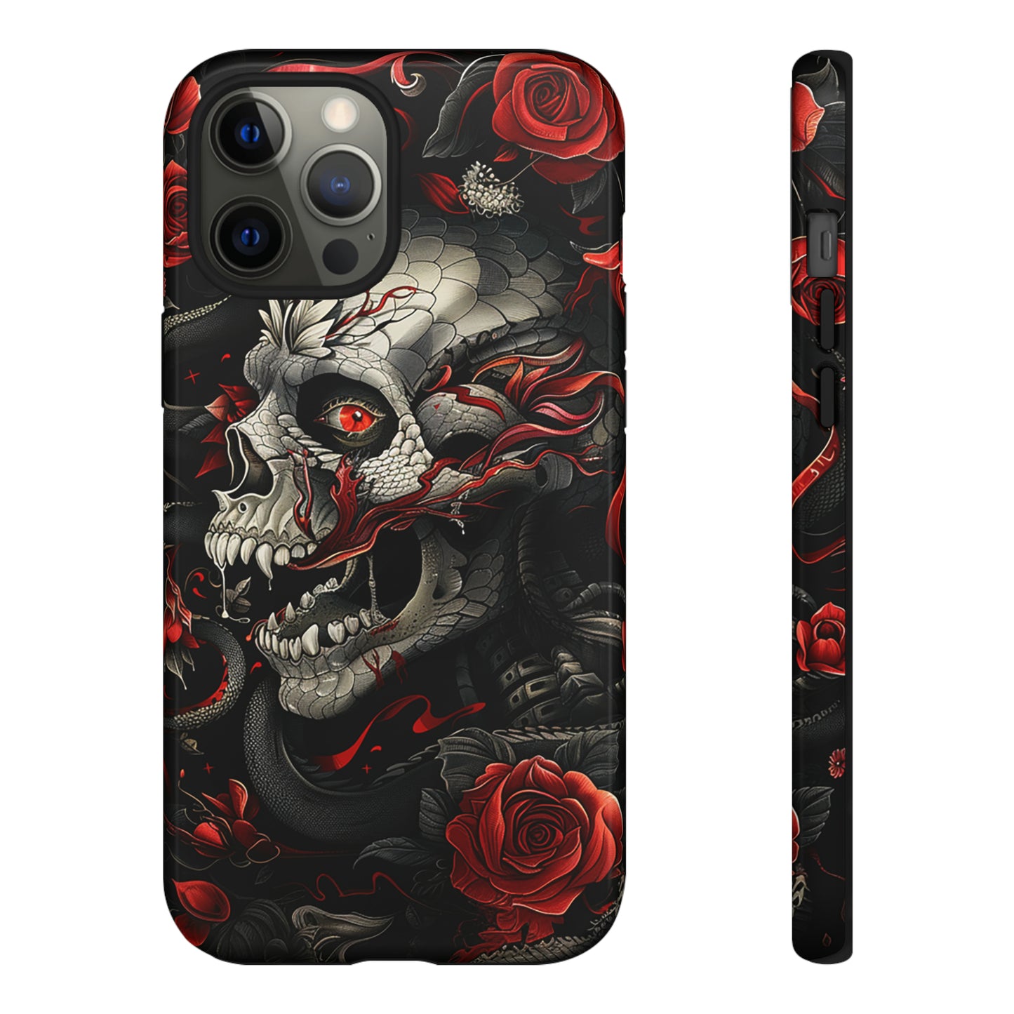 Tough Phone Case Skull and Rose 03