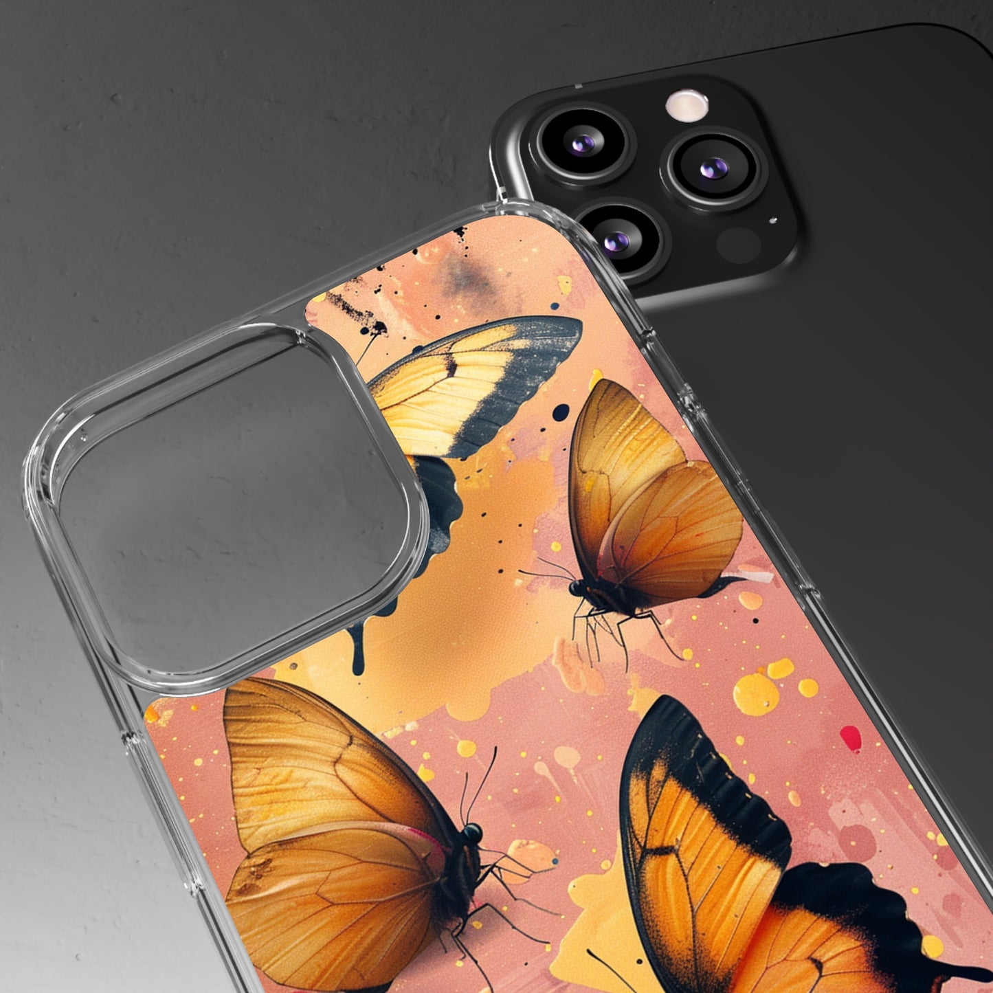 Clear Phone Cases Pink Butterflies