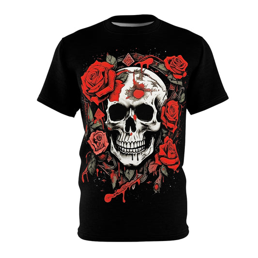 Scarlet Enigma Skull and Roses Graphic Tee