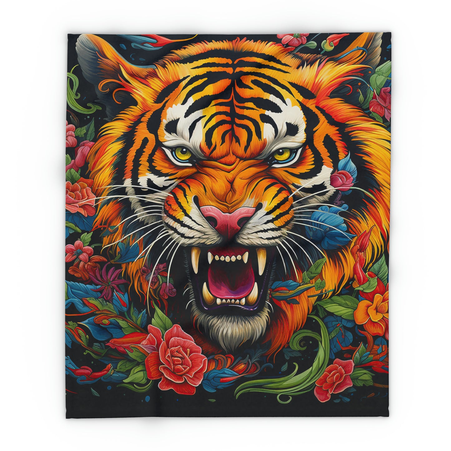 Arctic Fleece Blanket Graphic Graffiti Tiger