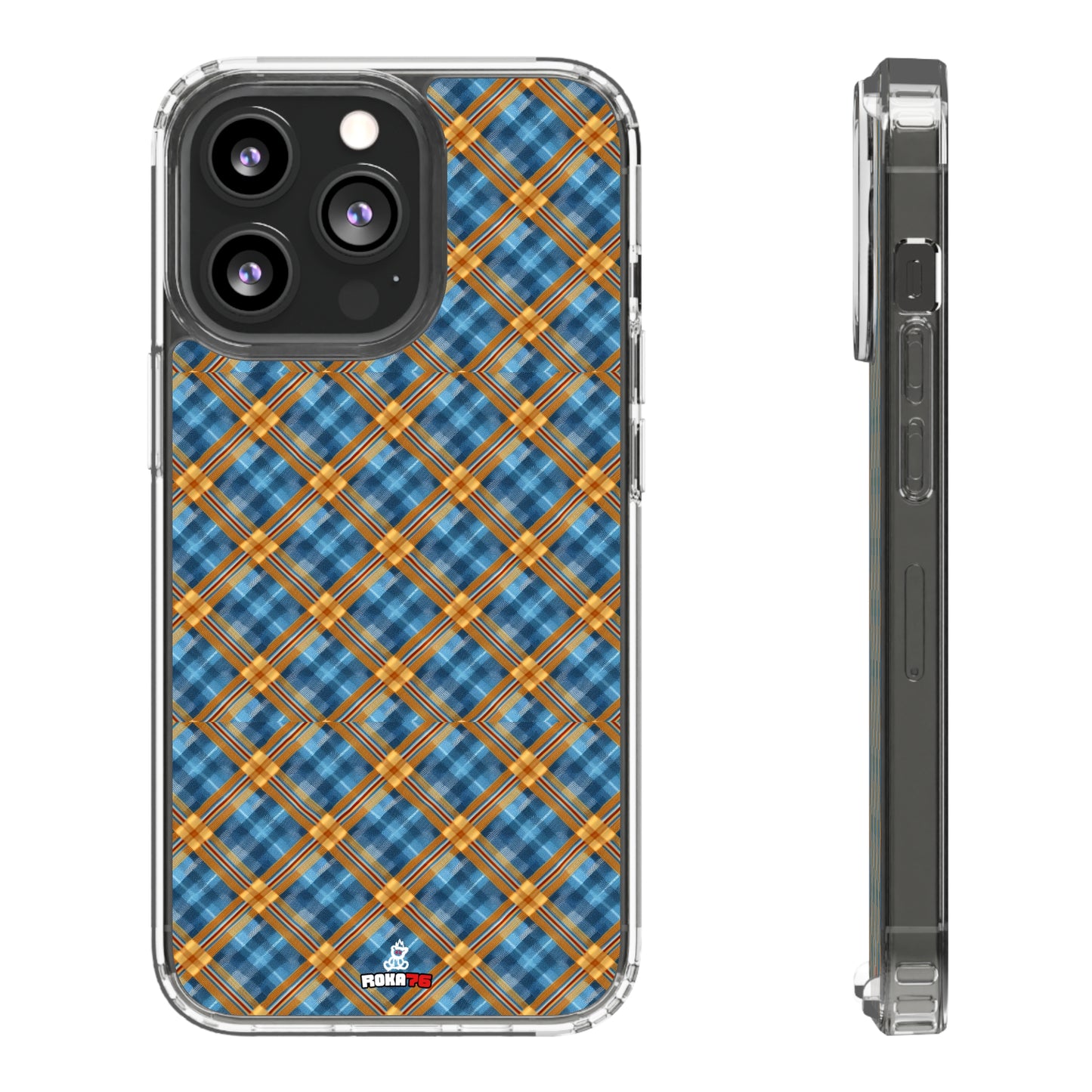 Clear Phone Cases Plaid Design