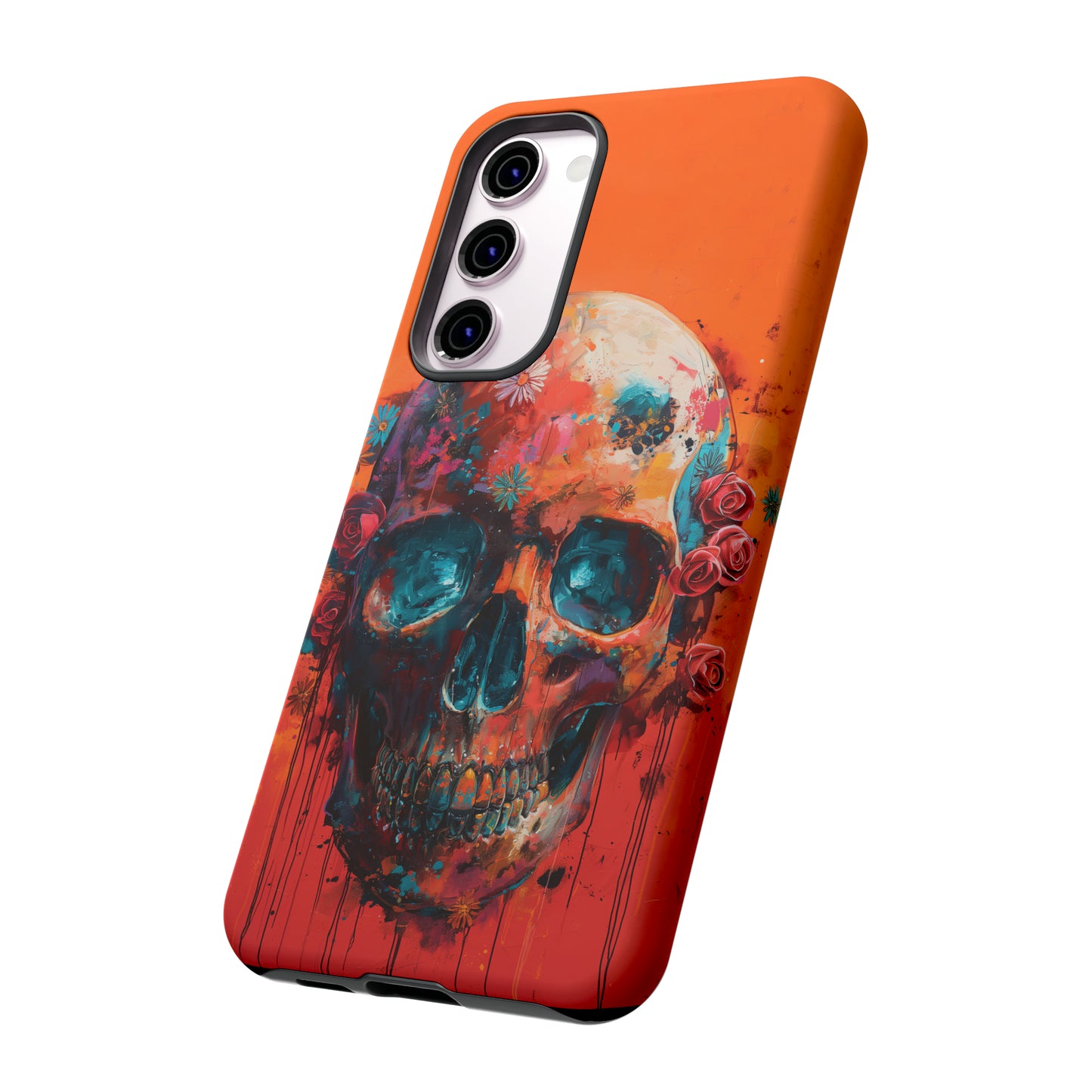 Tough Phone Case Orange Skull