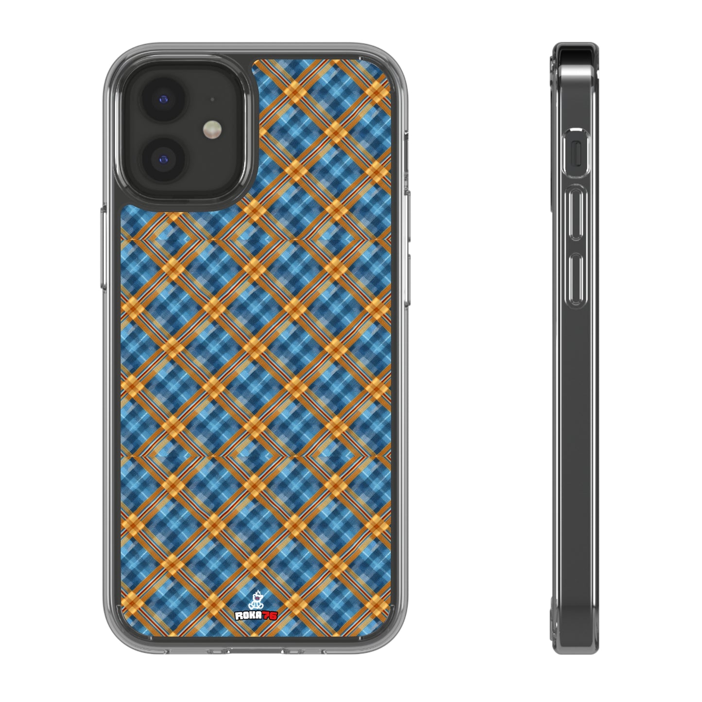 Clear Phone Cases Plaid Design