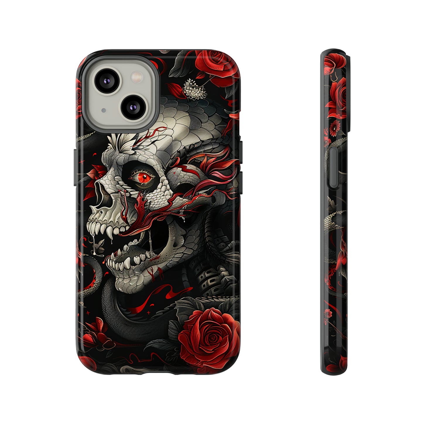 Tough Phone Case Skull and Rose 03