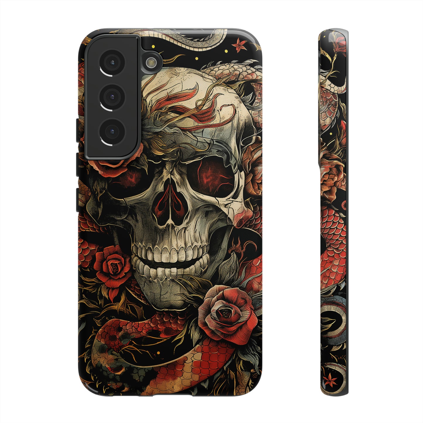 Tough Phone Case Skull and Rose 02