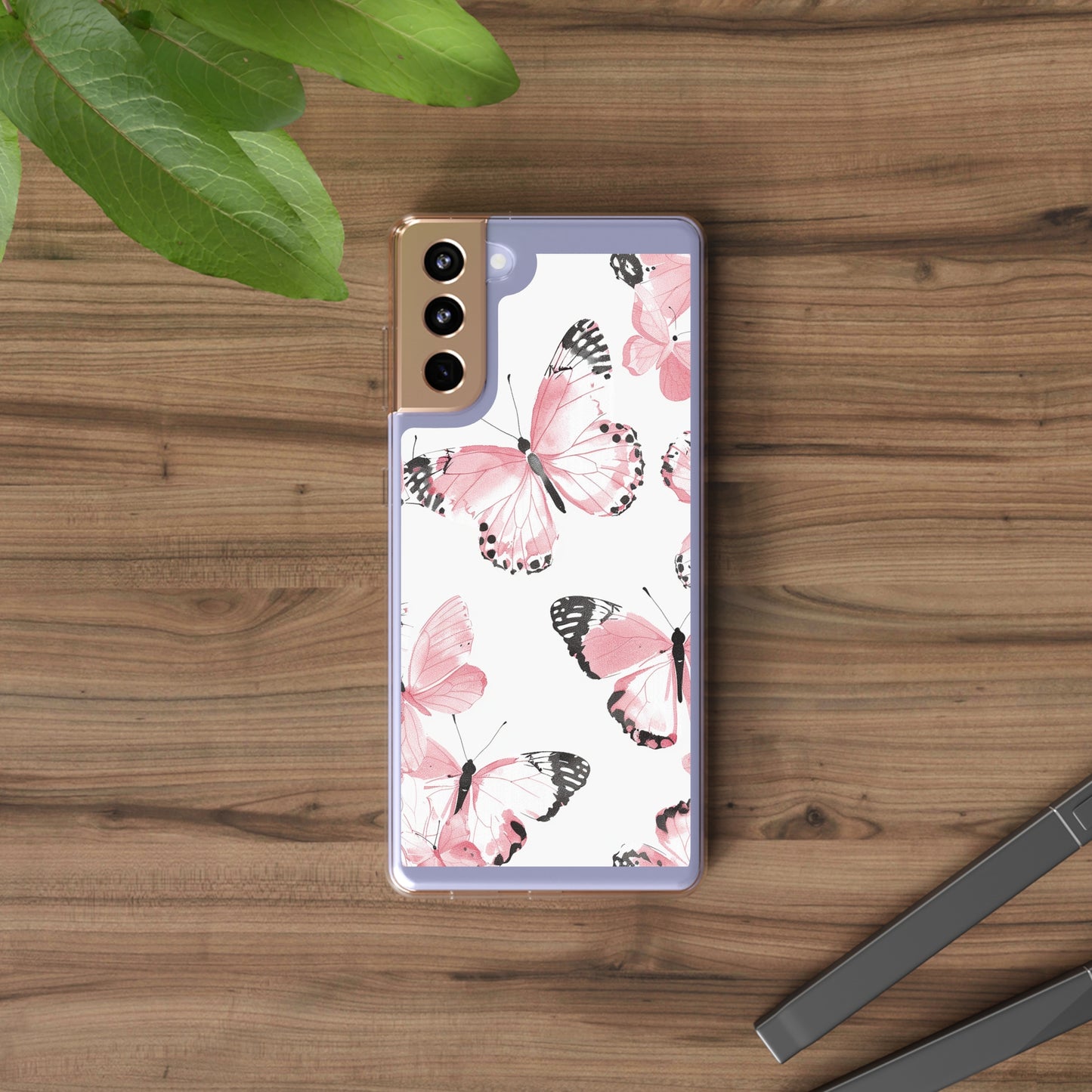 Clear Phone Cases Pink Butterfly