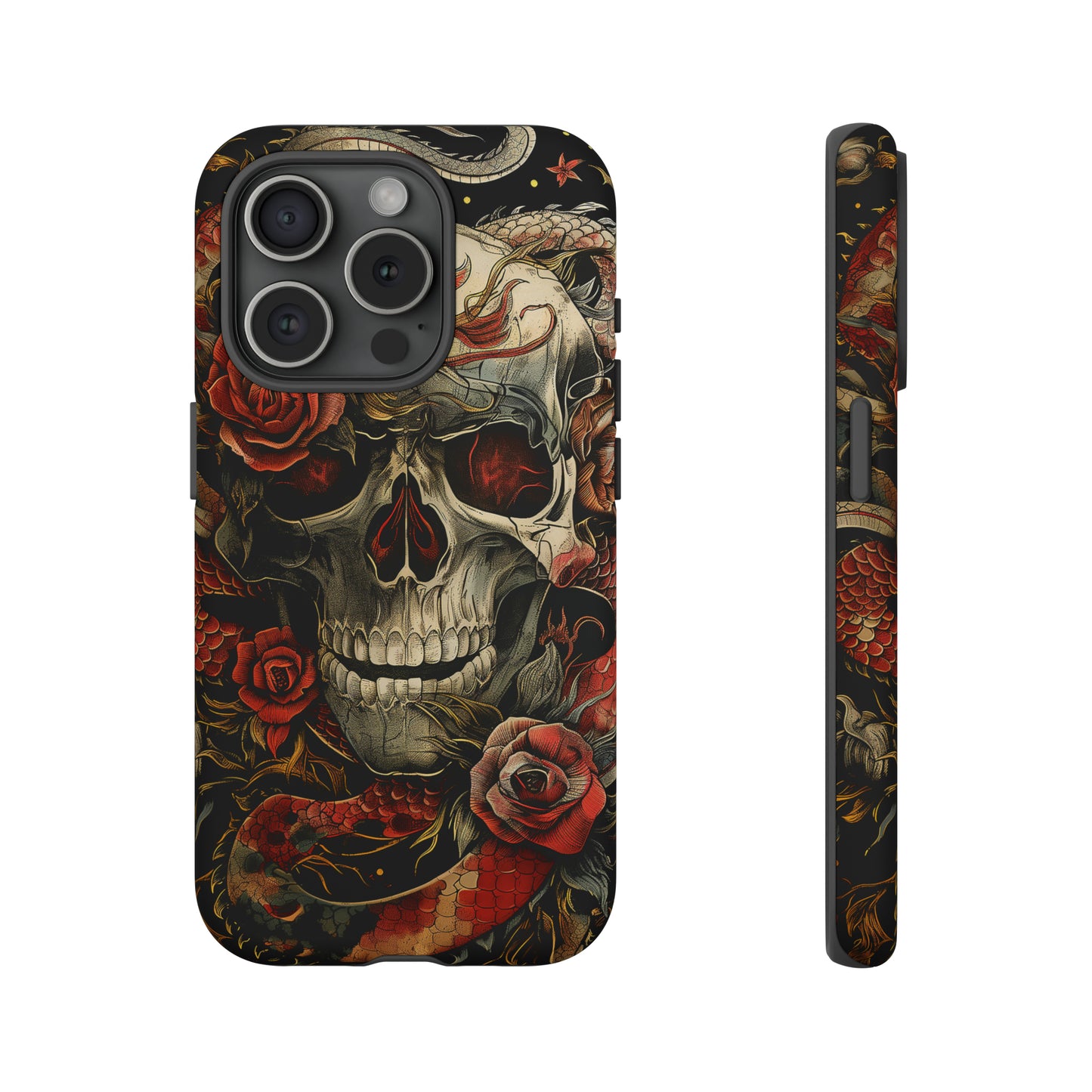 Tough Phone Case Skull and Rose 02