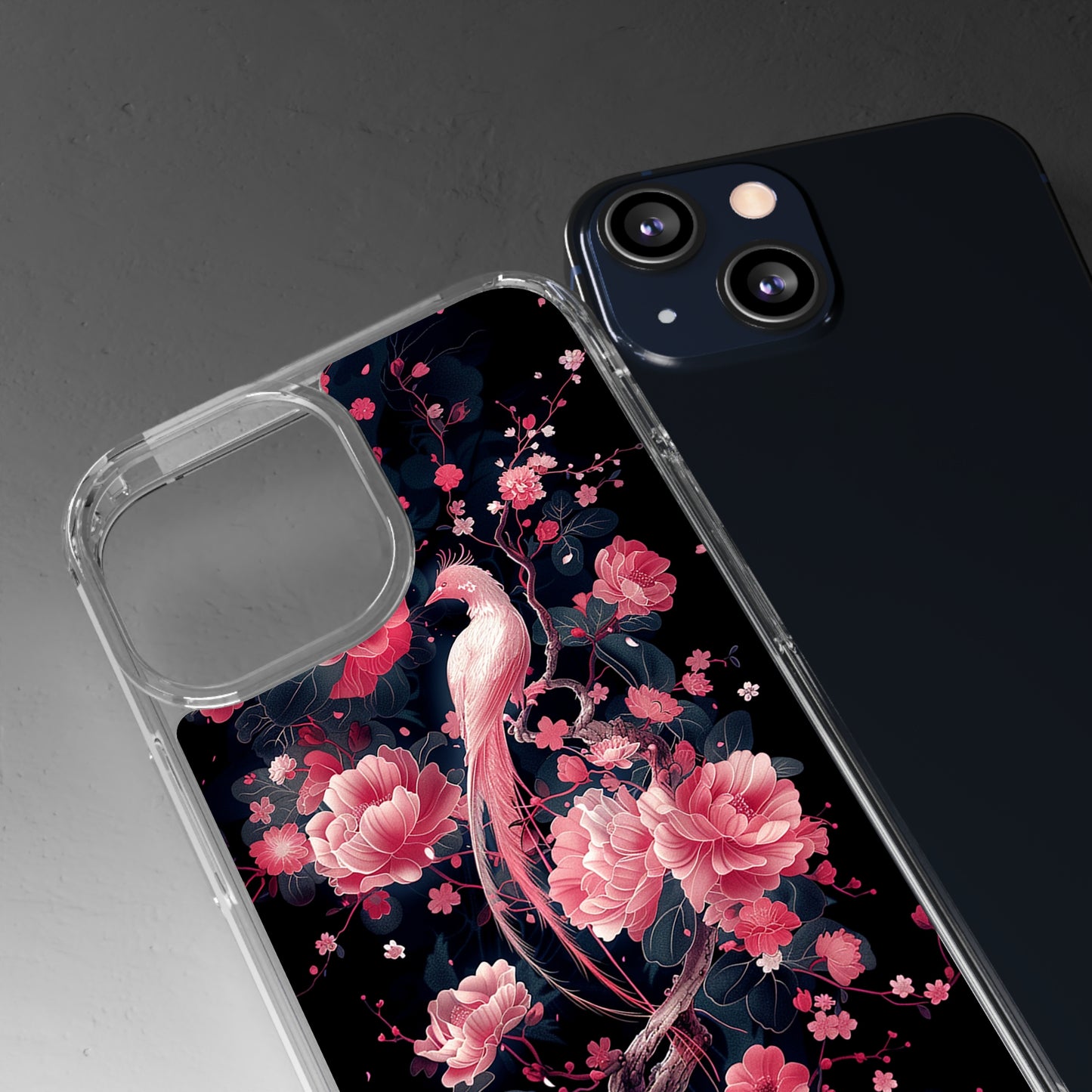 Clear Phone Cases Graphic Pink Bird