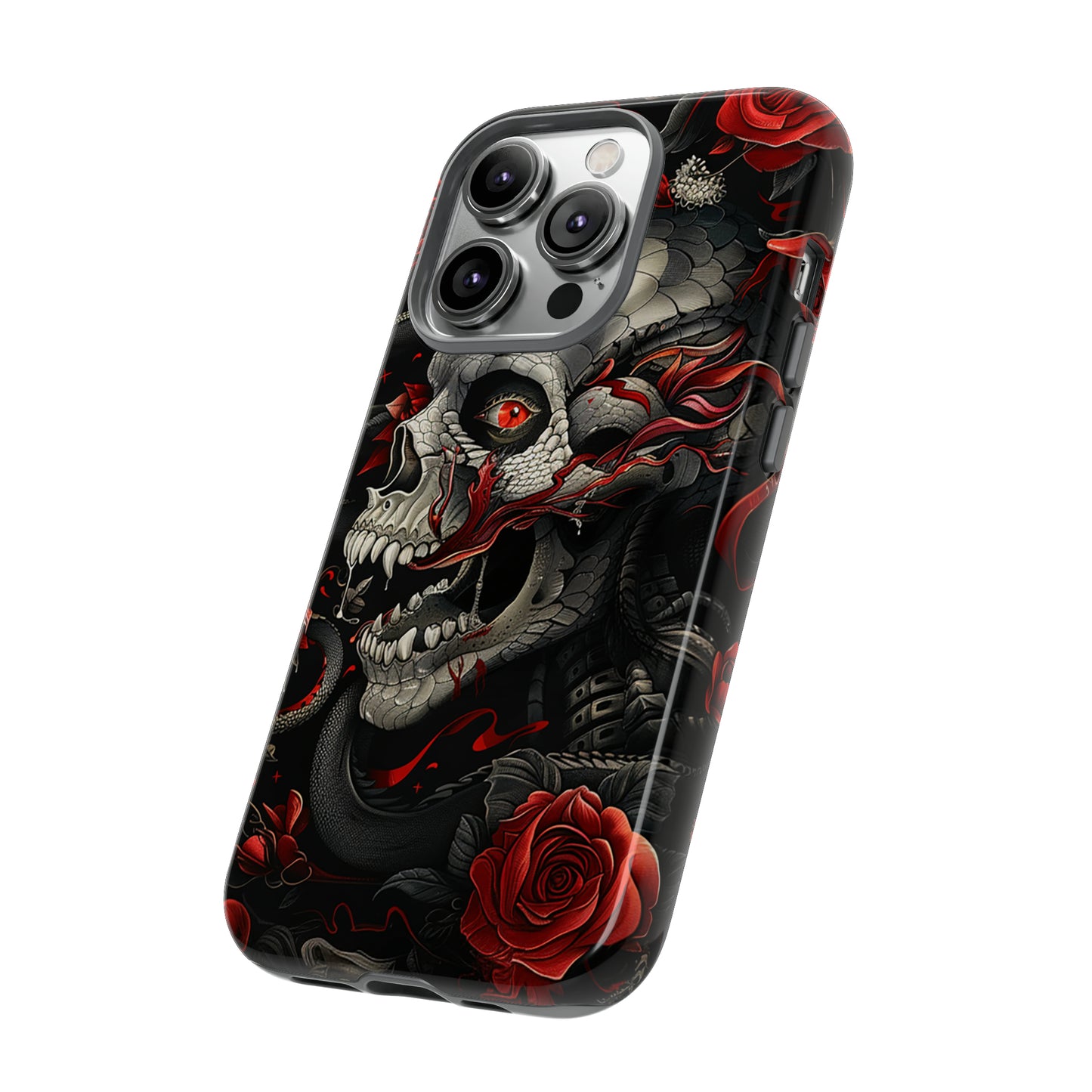 Tough Phone Case Skull and Rose 03