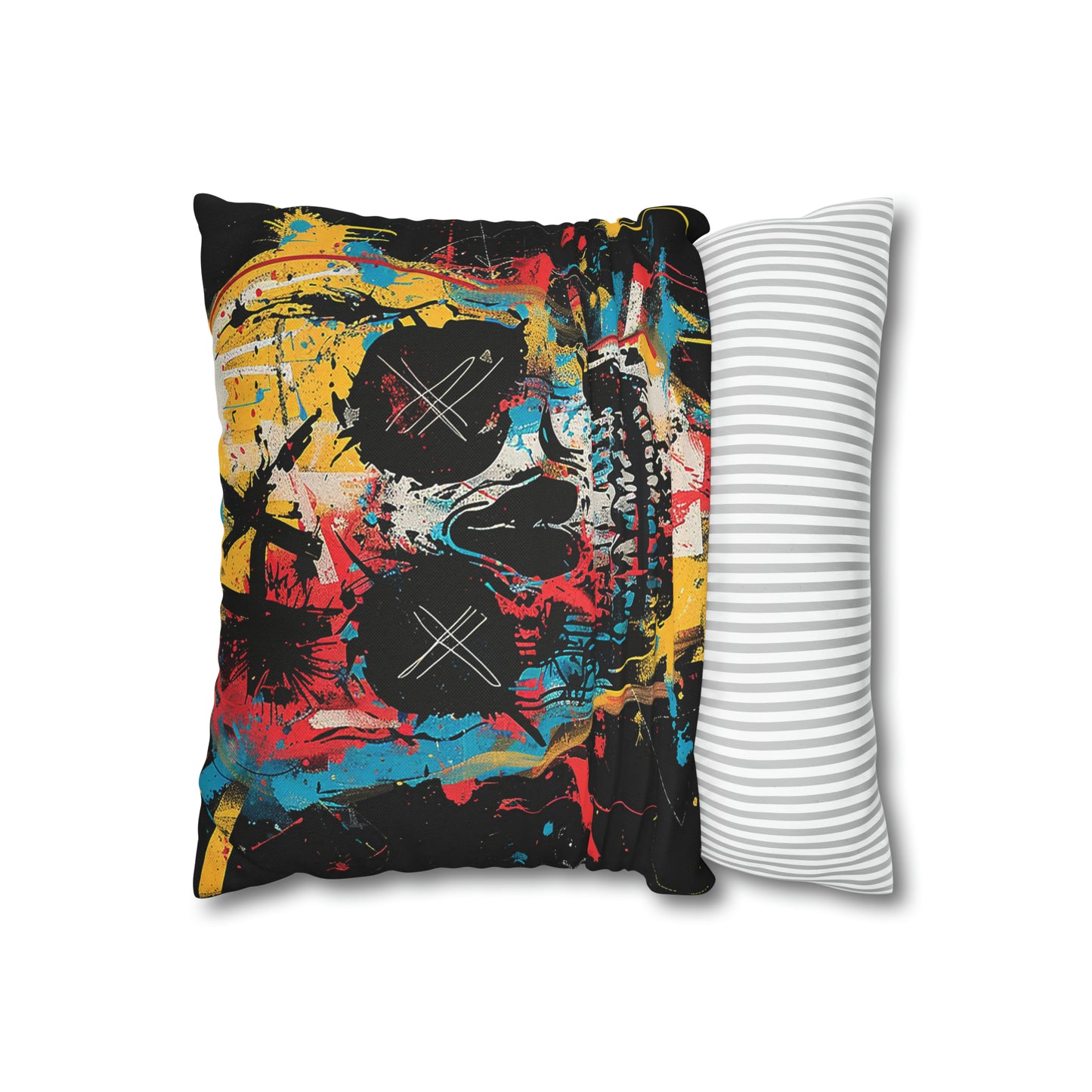 Spun Polyester Square Pillow Graphic Skull