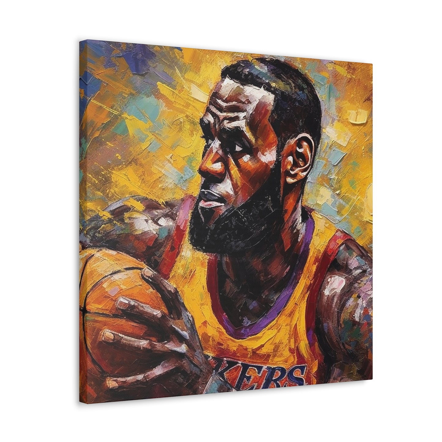 Courtside Majesty Lebron James on Canvas