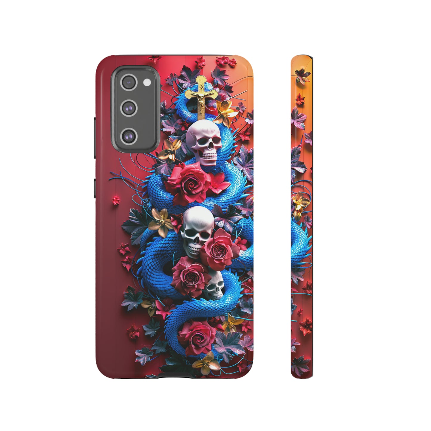 Tough Phone Case Skull and Snake