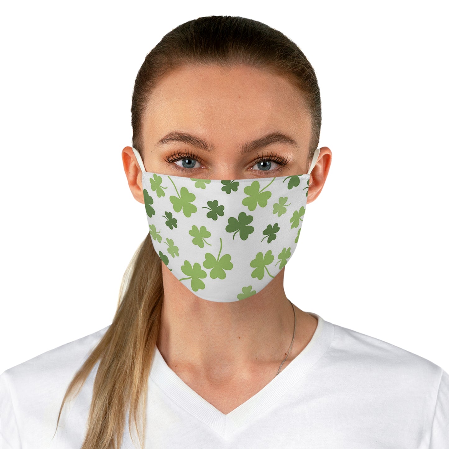 Fabric Face Mask Green Clovers