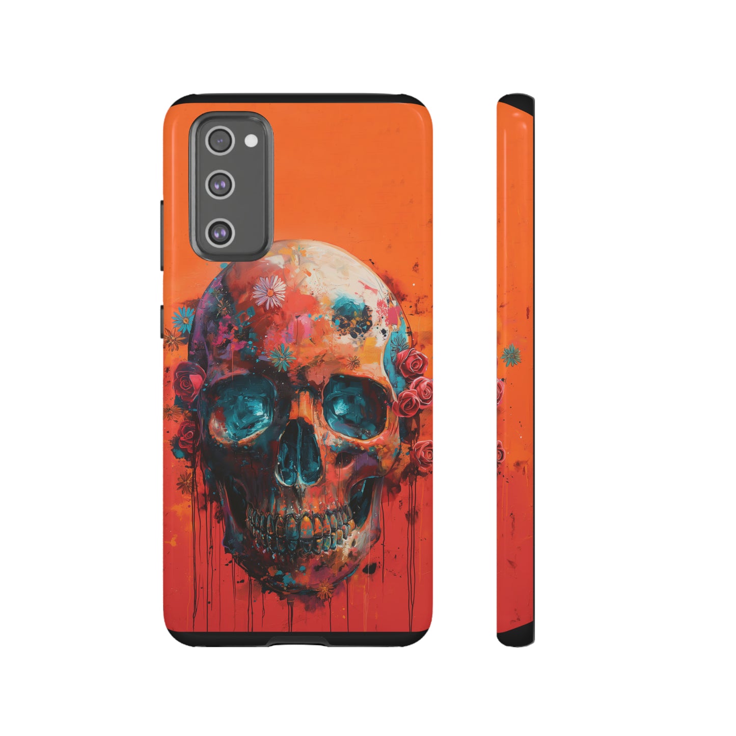 Tough Phone Case Orange Skull