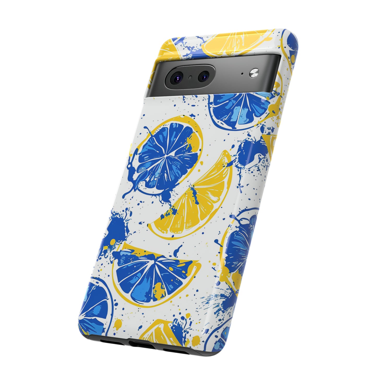 Tough Phone Case Lemon Blue and Yellow