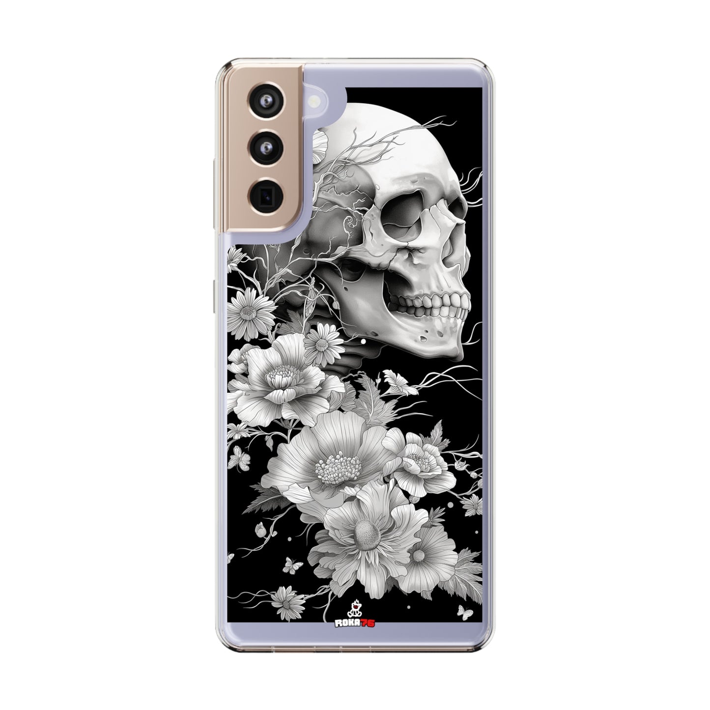 Clear Phone Cases White Skull