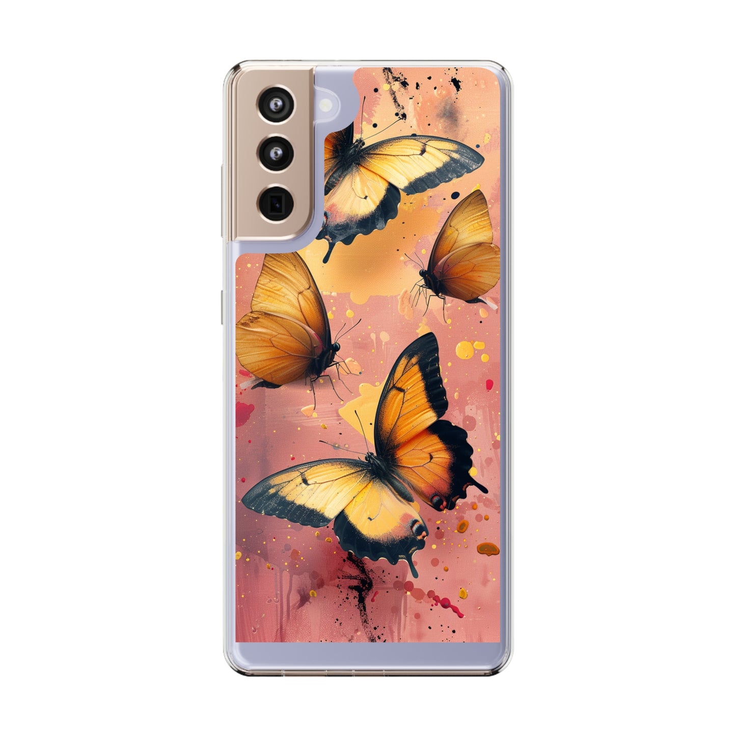 Clear Phone Cases Pink Butterflies