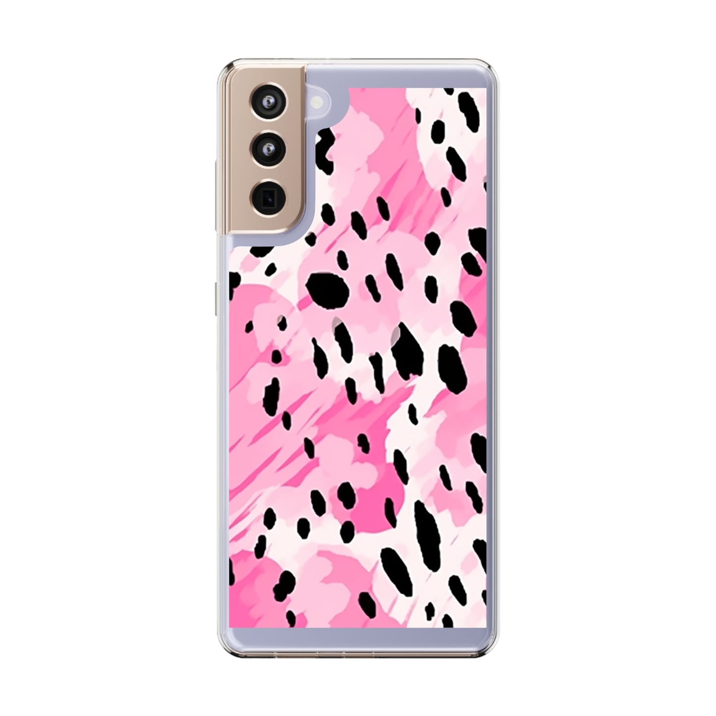 Clear Phone Cases Pink Leopard Spots