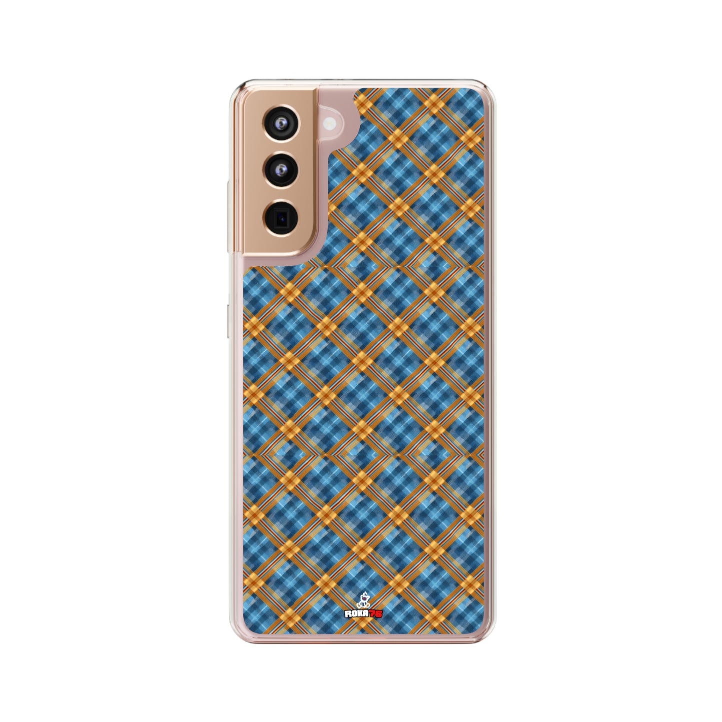 Clear Phone Cases Plaid Design