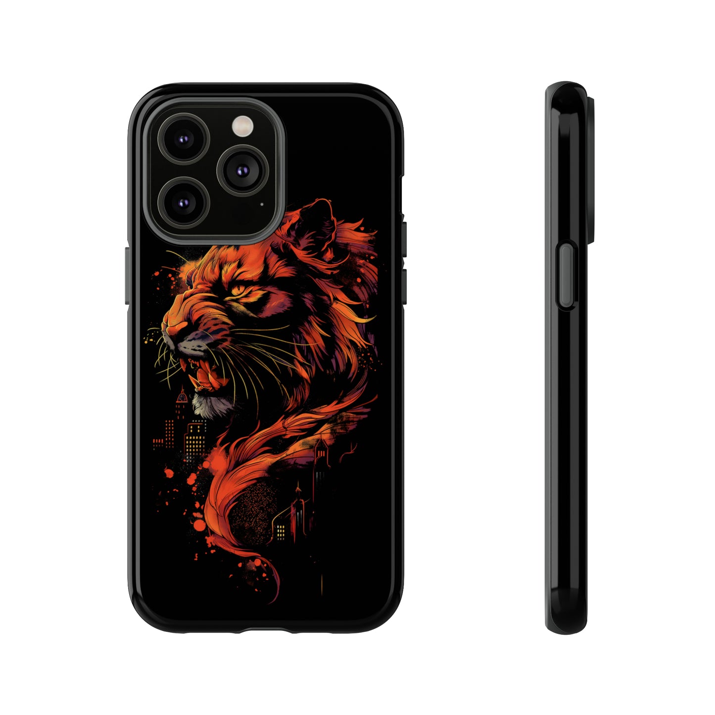 Tough Phone Case Tiger Orange and Black