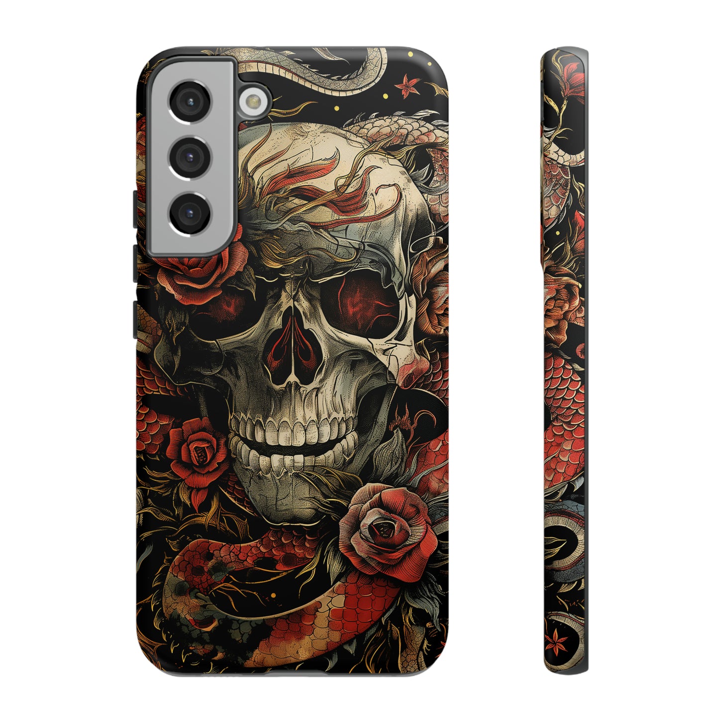 Tough Phone Case Skull and Rose 02