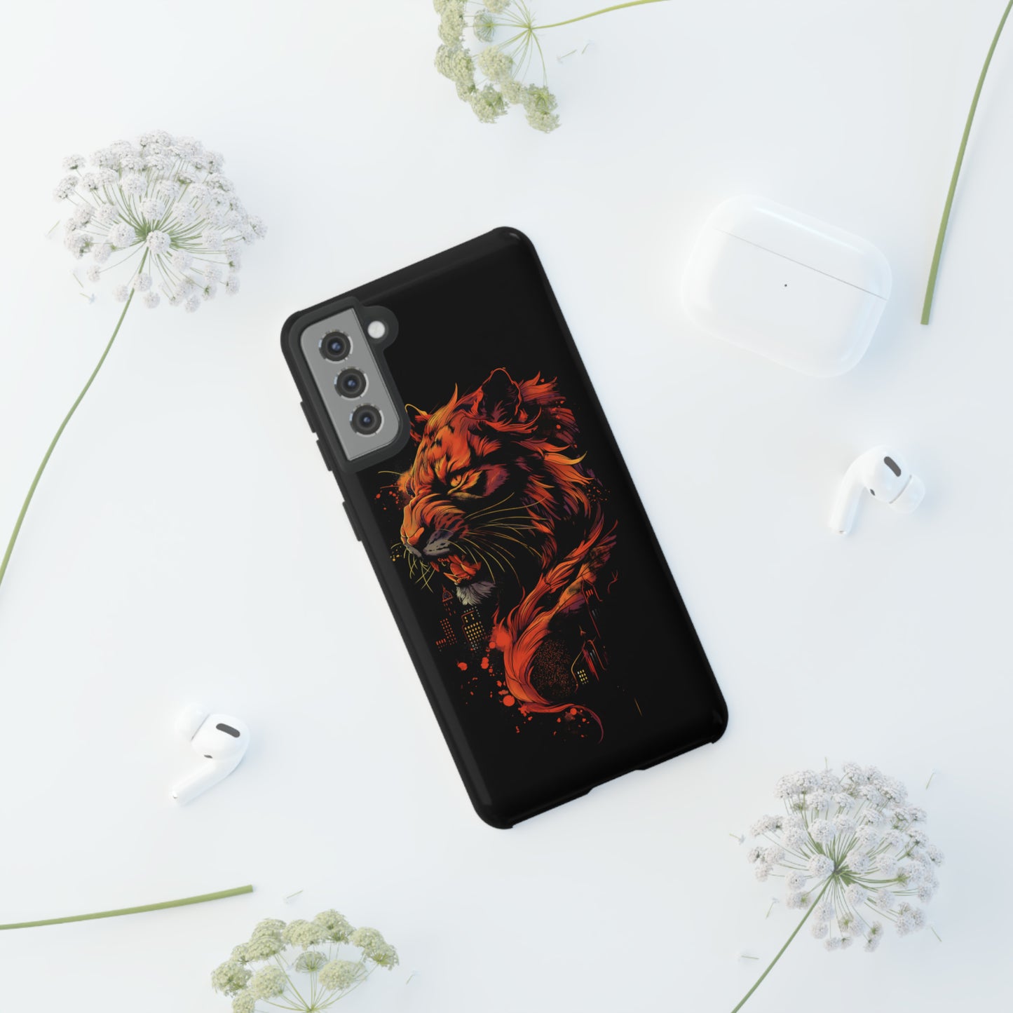 Tough Phone Case Tiger Orange and Black