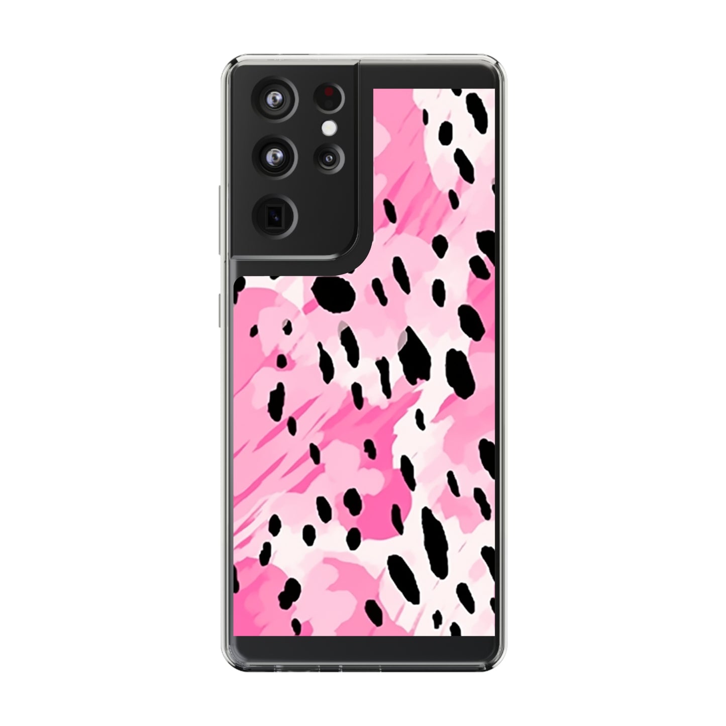 Clear Phone Cases Pink Leopard Spots