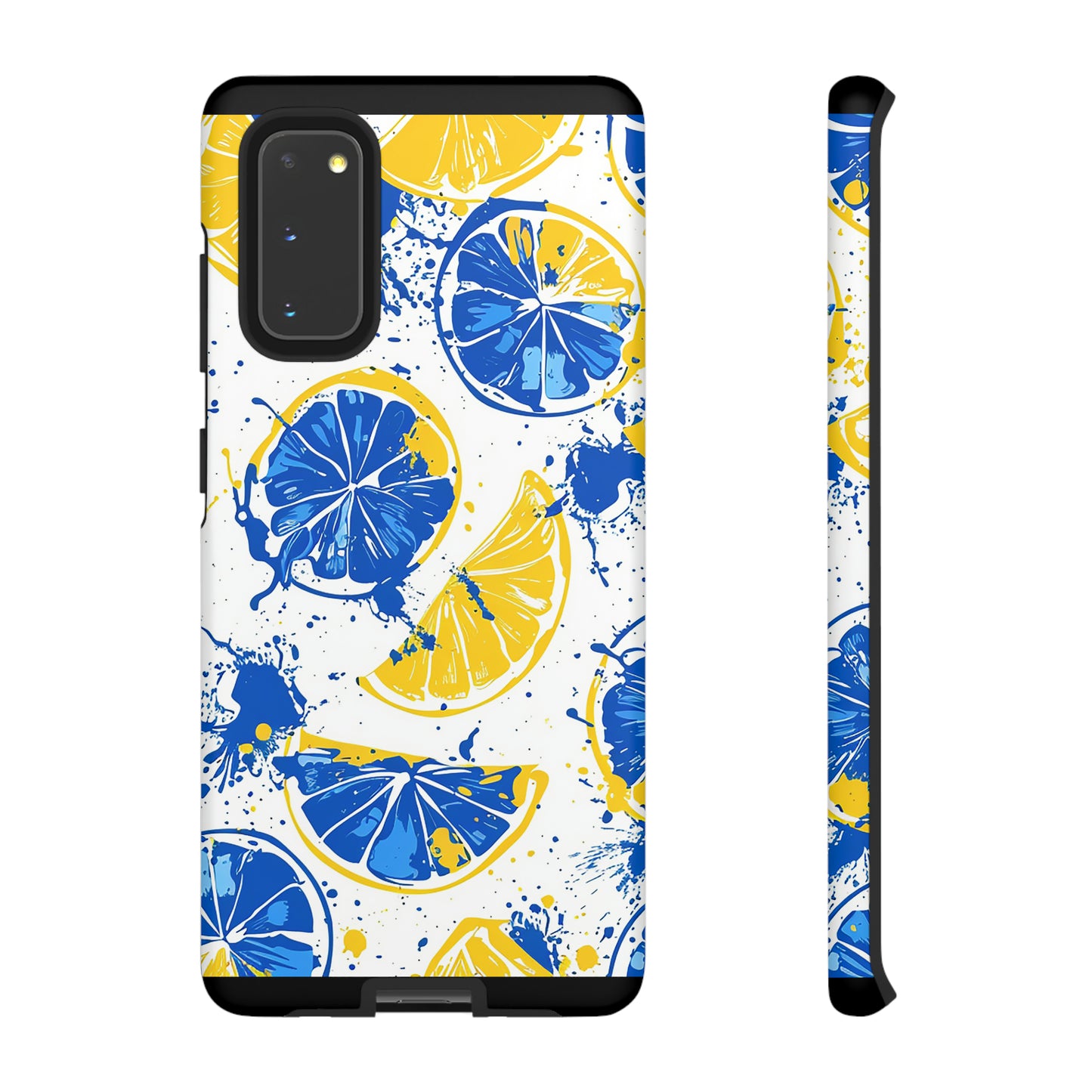 Tough Phone Case Lemon Blue and Yellow