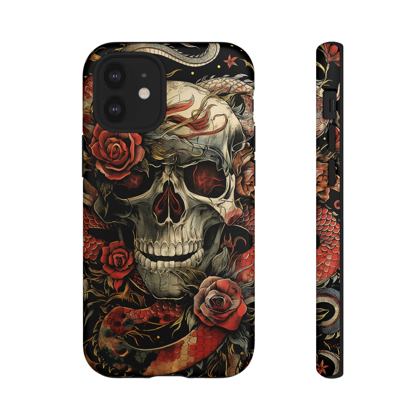 Tough Phone Case Skull and Rose 02