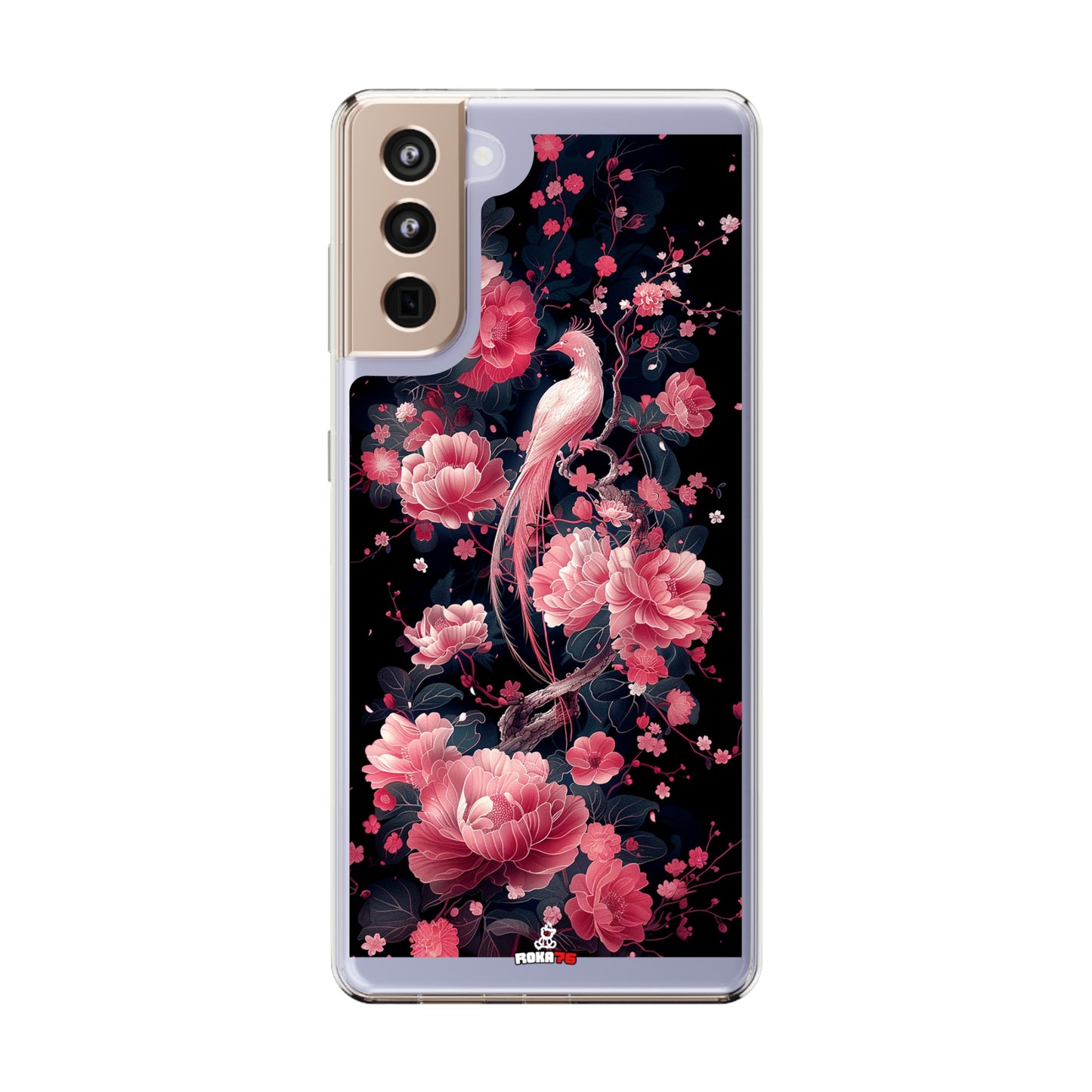 Clear Phone Cases Graphic Pink Bird