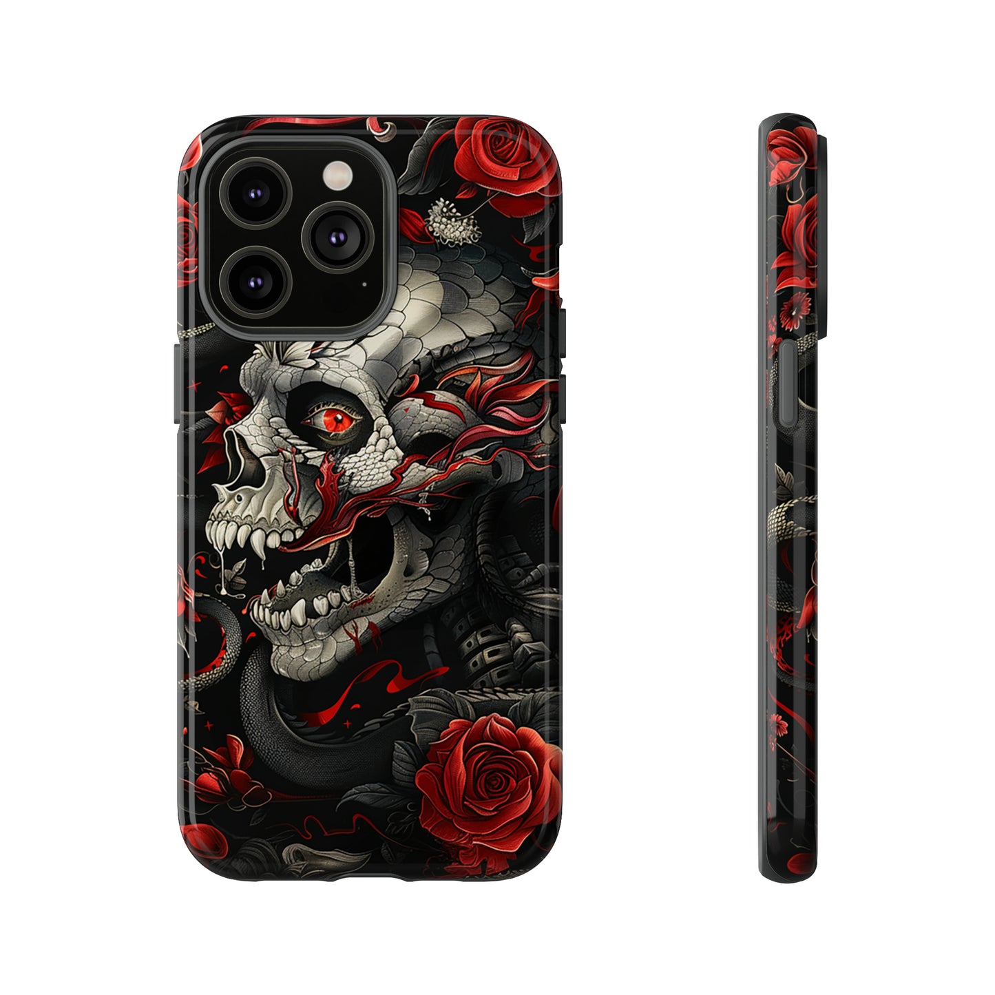 Tough Phone Case Skull and Rose 03