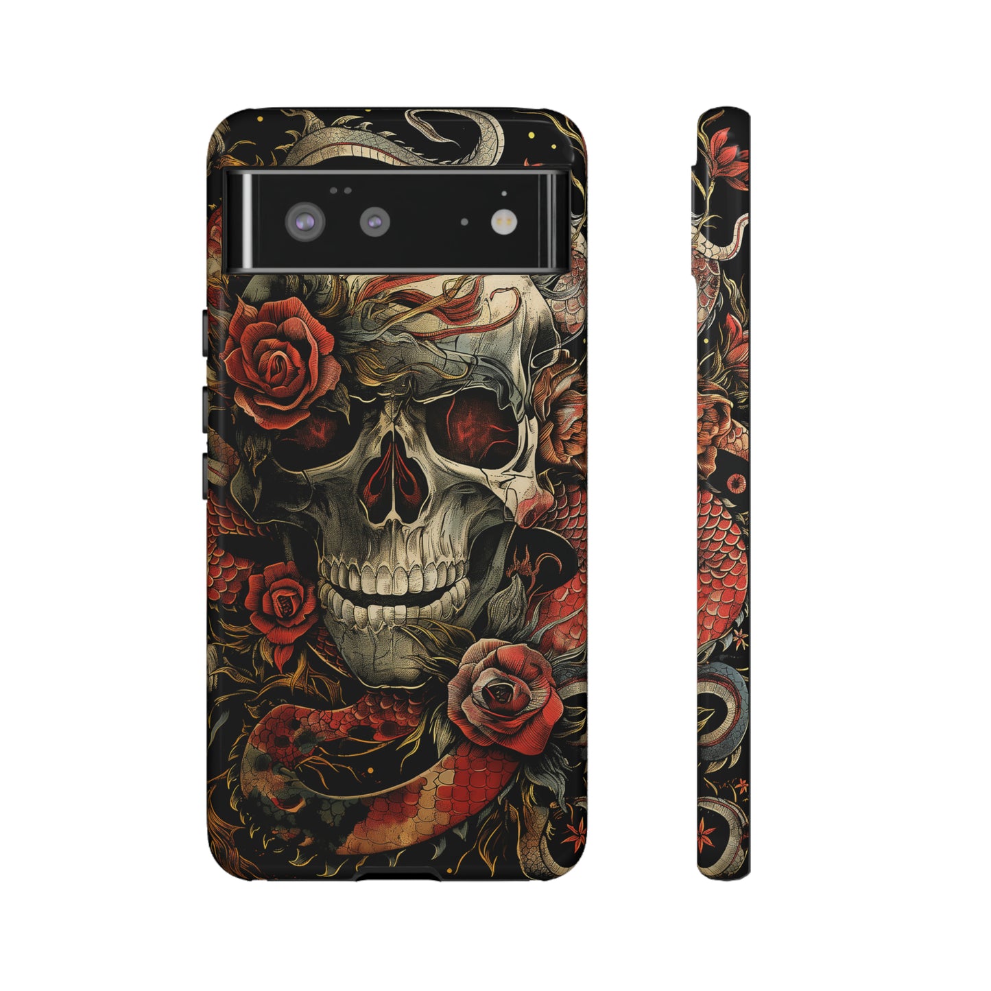 Tough Phone Case Skull and Rose 02