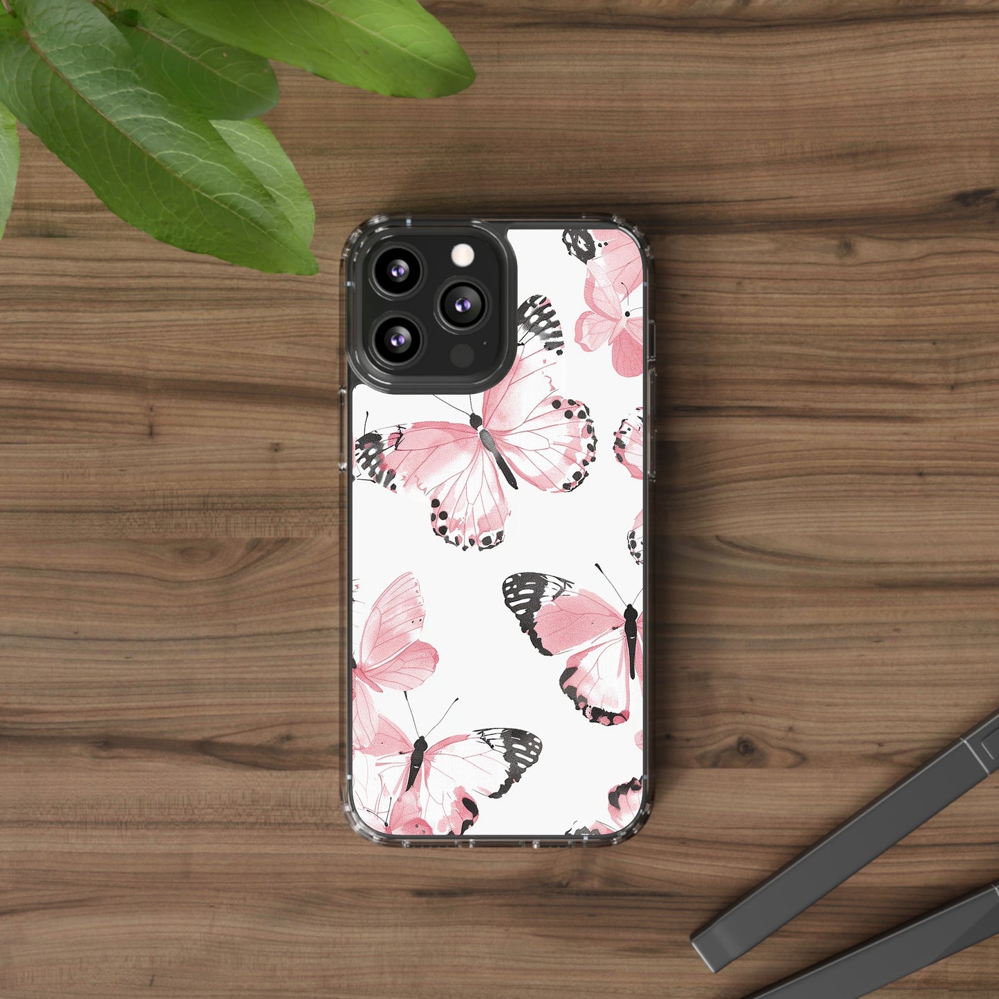 Clear Phone Cases Pink Butterfly