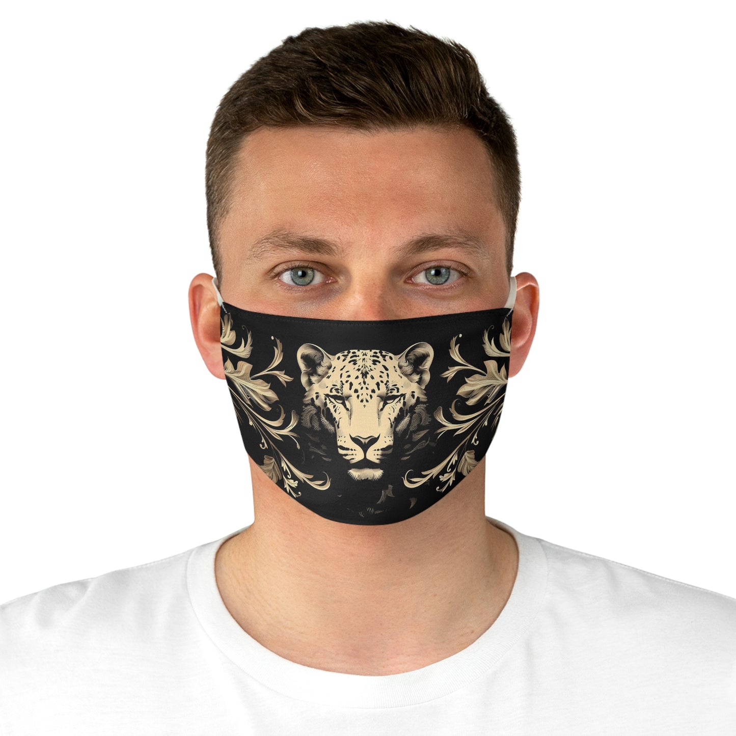 Fabric Face Mask White Leopard