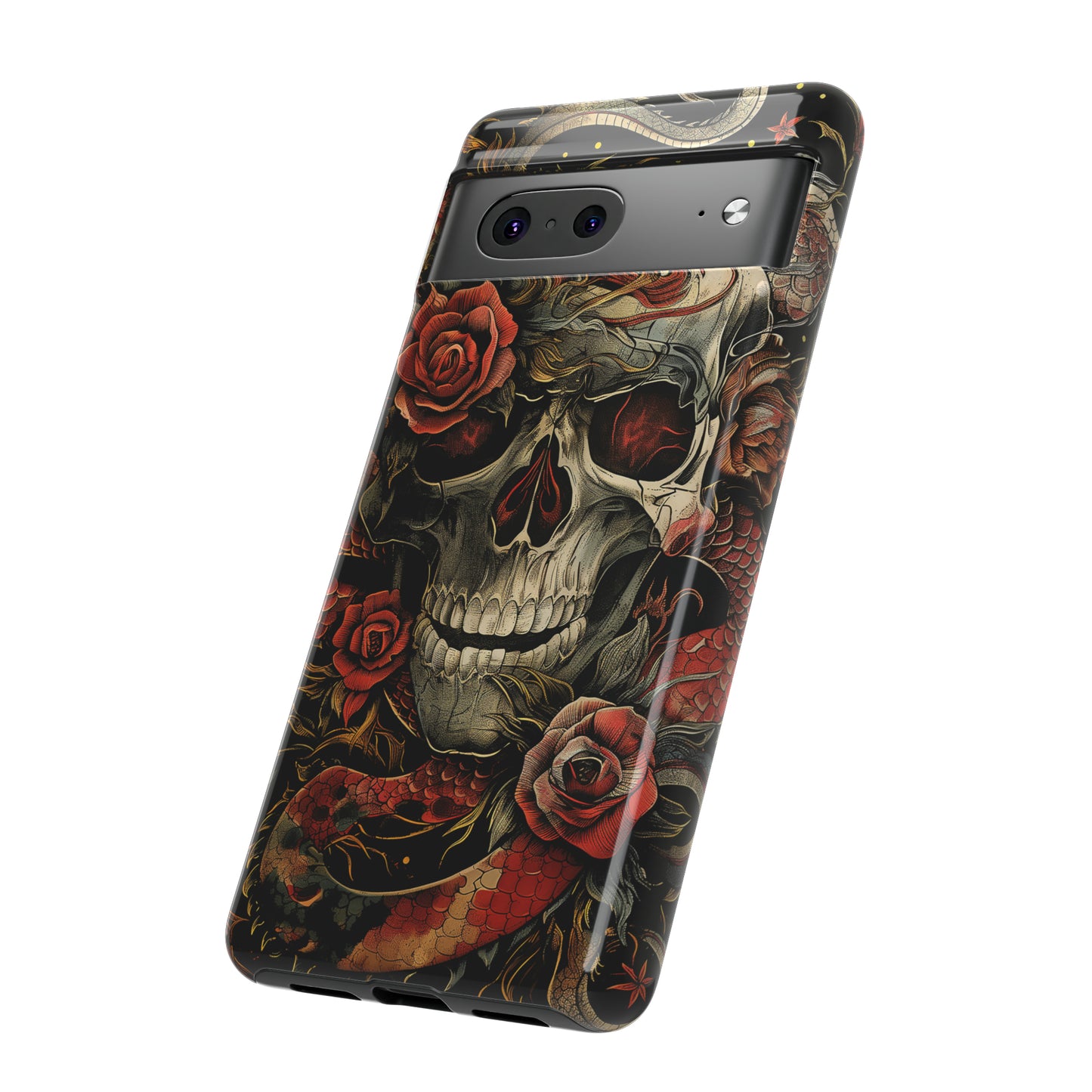 Tough Phone Case Skull and Rose 02