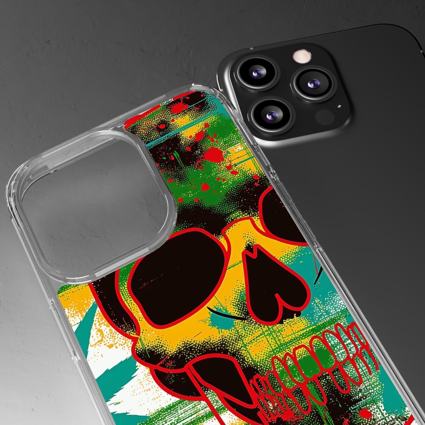 Clear Phone Cases Graphic Skull Cannabis