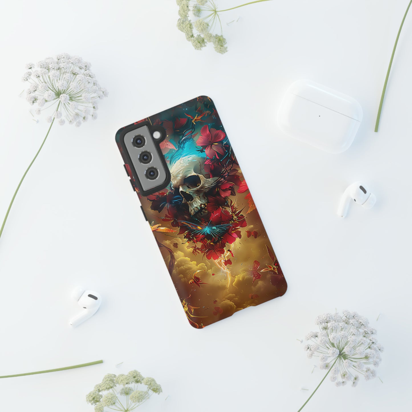 Tough Phone Cases Eternal Bloom Skull