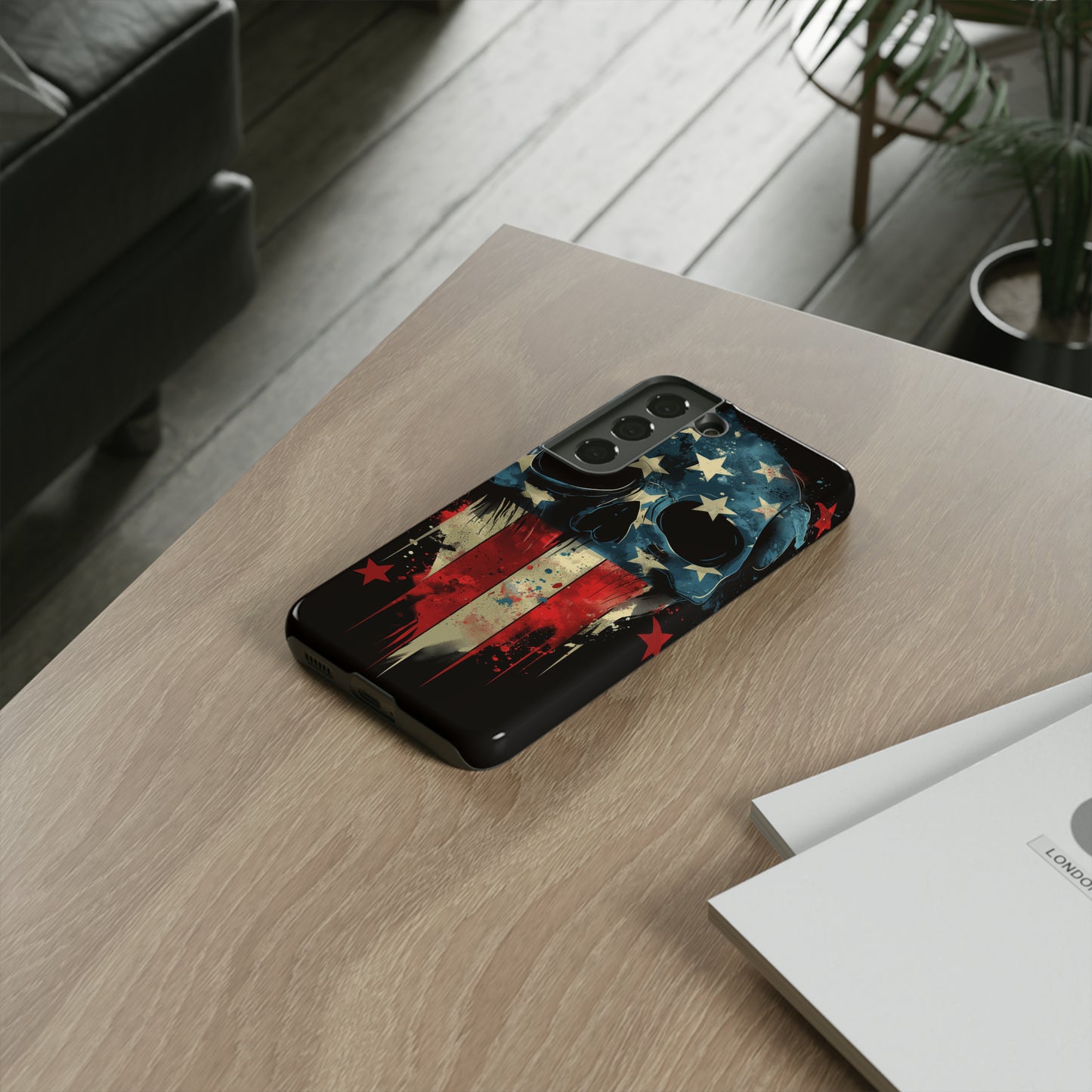 Tough Phone Cases Skull and Flag
