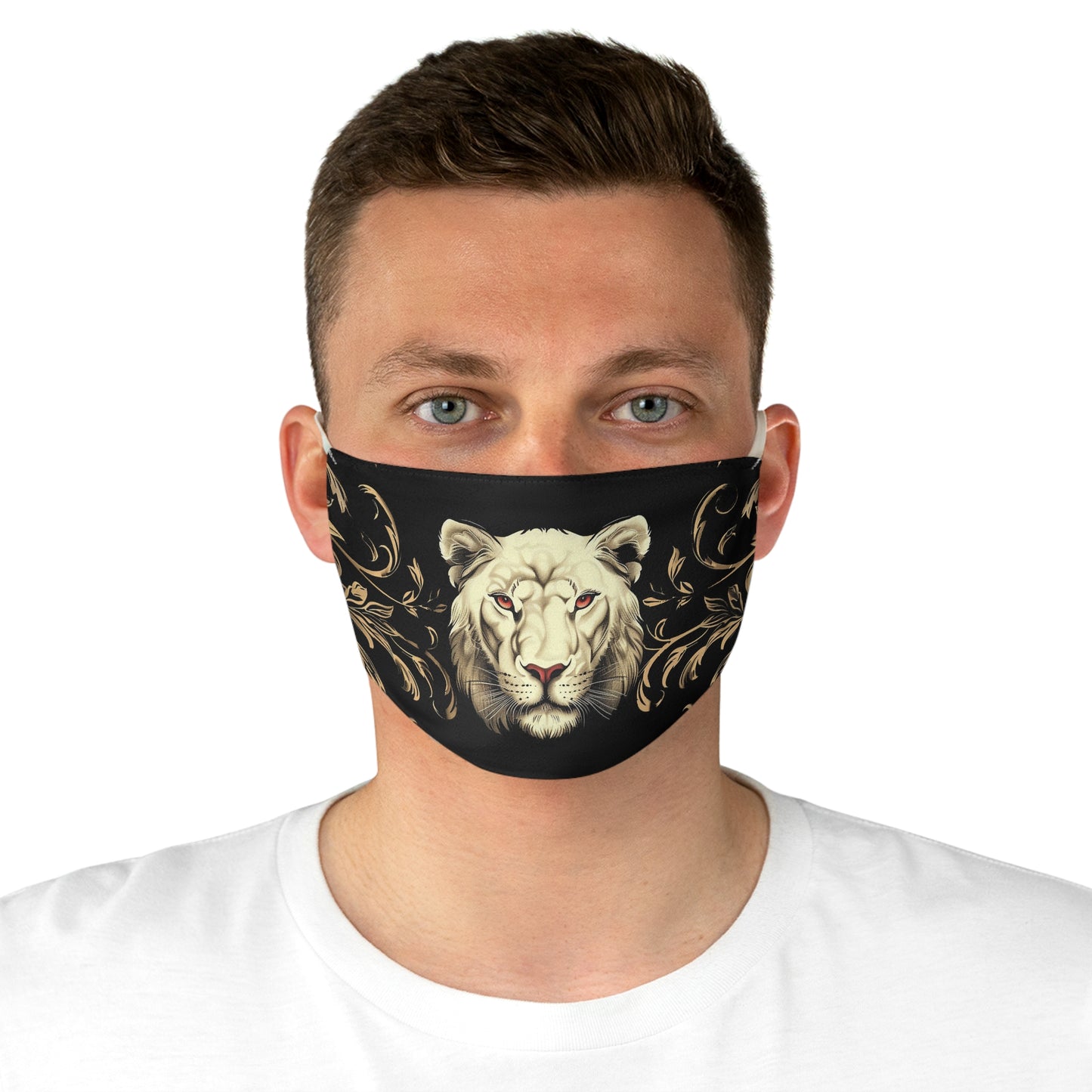 Fabric Face Mask White Lioness