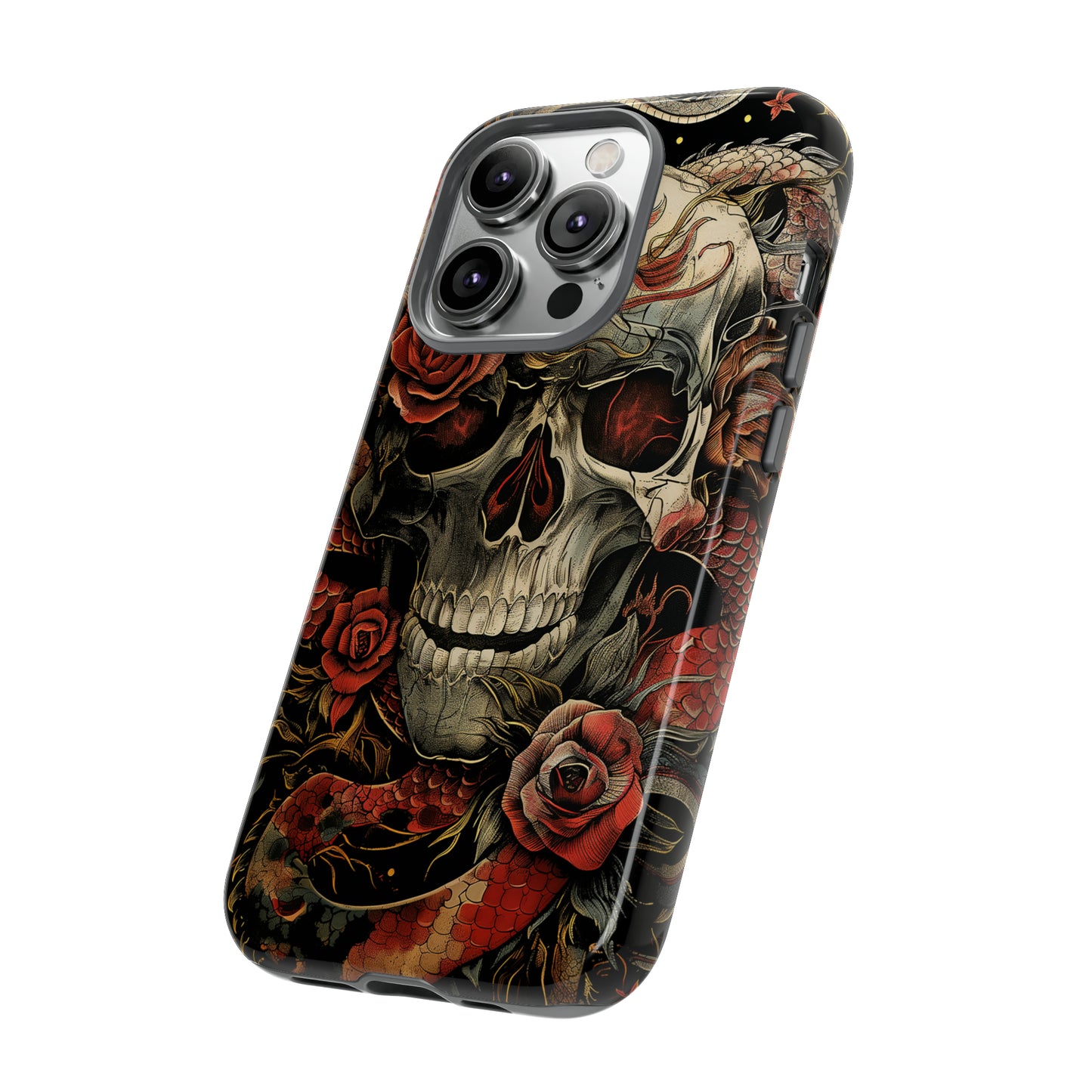 Tough Phone Case Skull and Rose 02