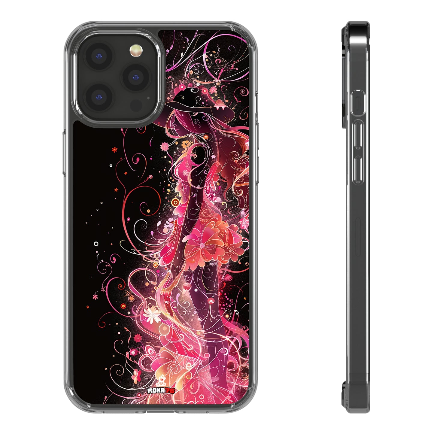 Clear Phone Cases Graphic Pink Lady